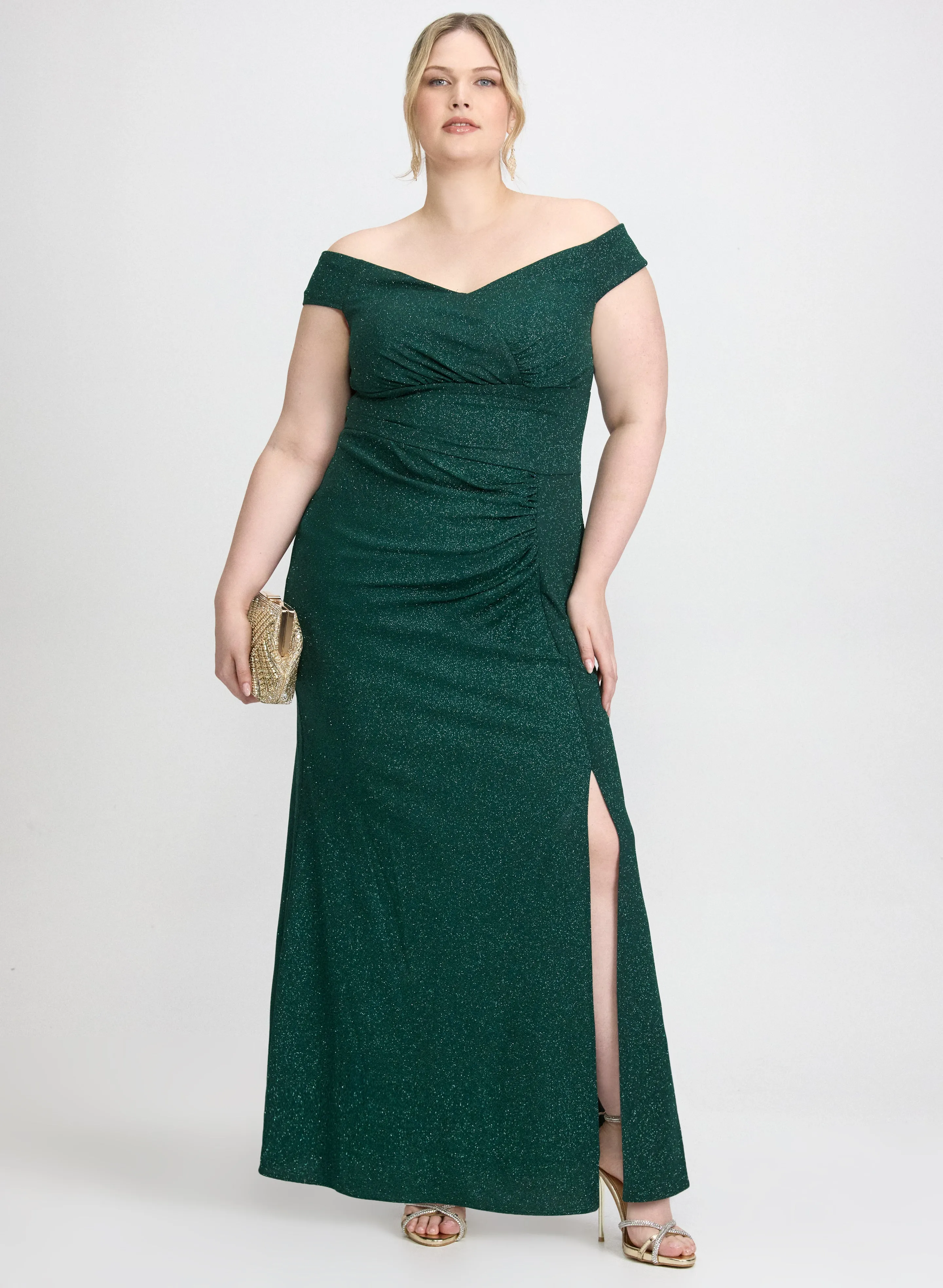 Glitter Knit Off-Shoulder Dress sold by Laura