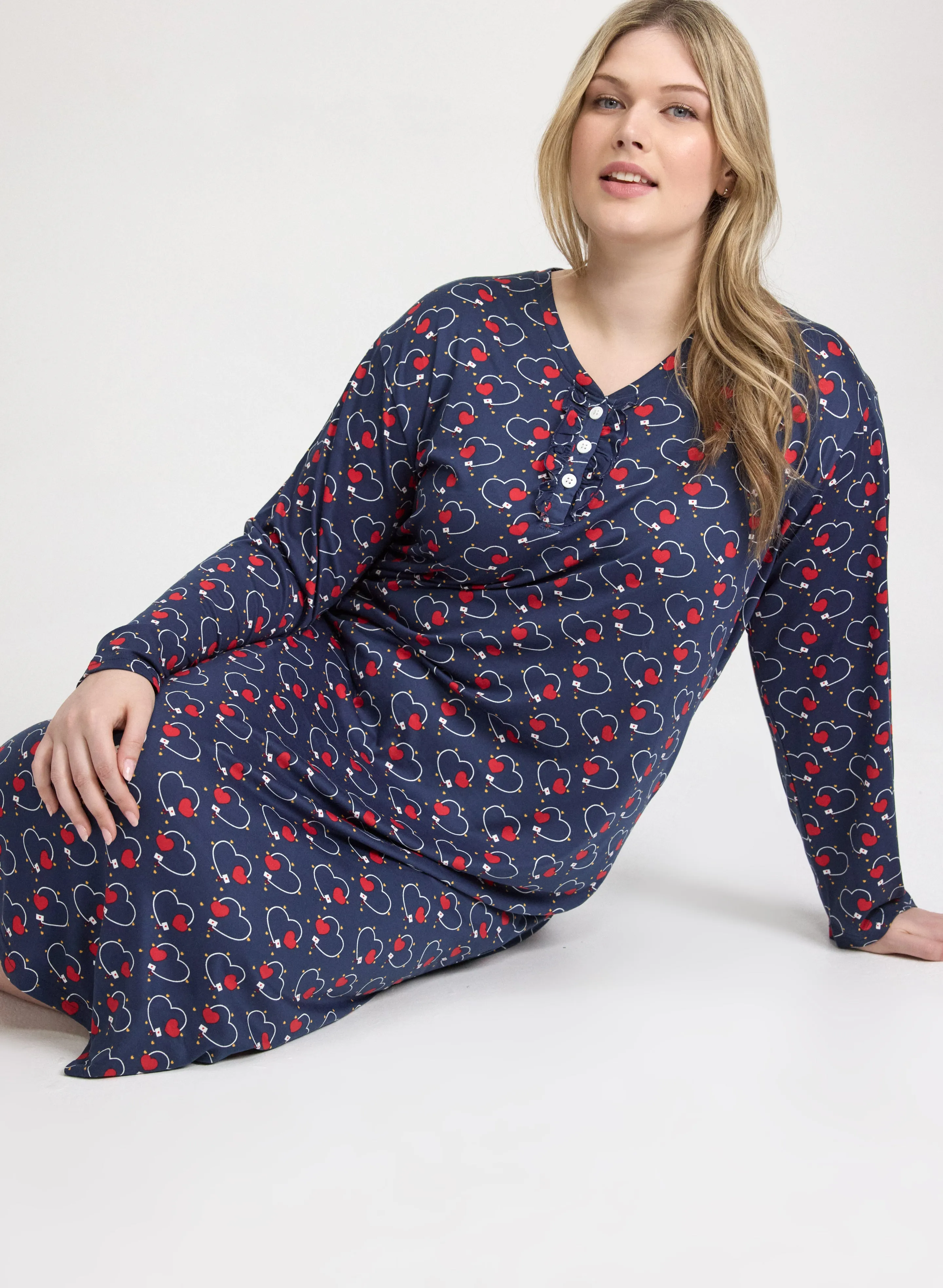 Heart Print Nightgown sold by Laura product image thumbnail 2