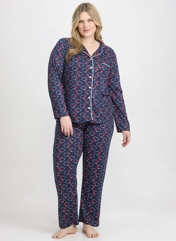 Heart Print Pyjama Set sold by Laura