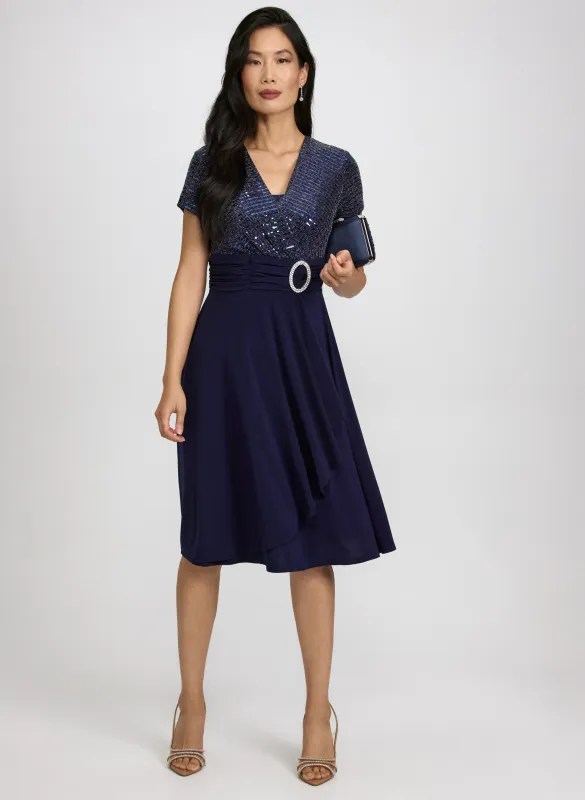 Sequin Wrap Dress sold by Laura