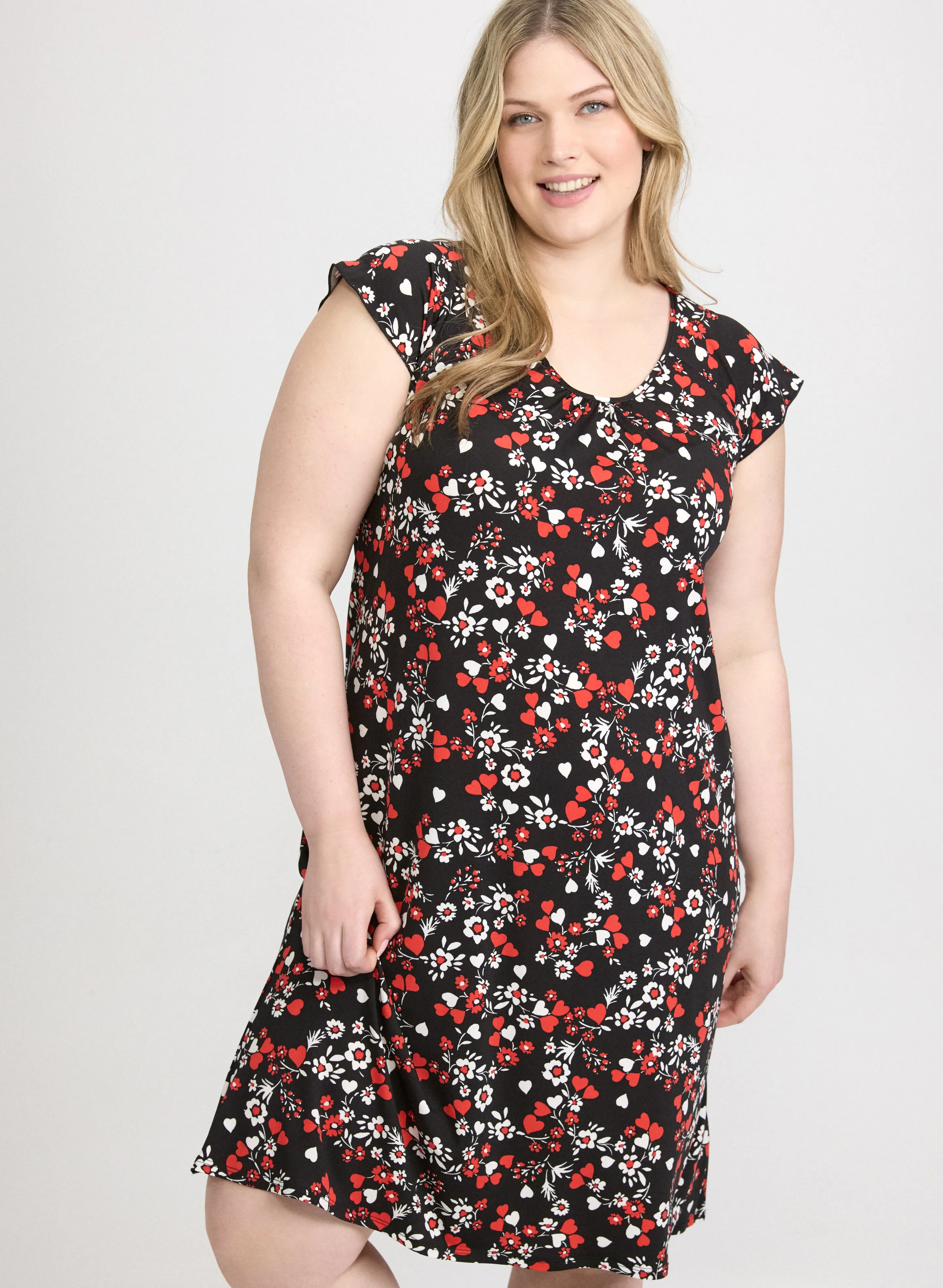 Floral & Heart Print Nightgown sold by Laura product image thumbnail 5