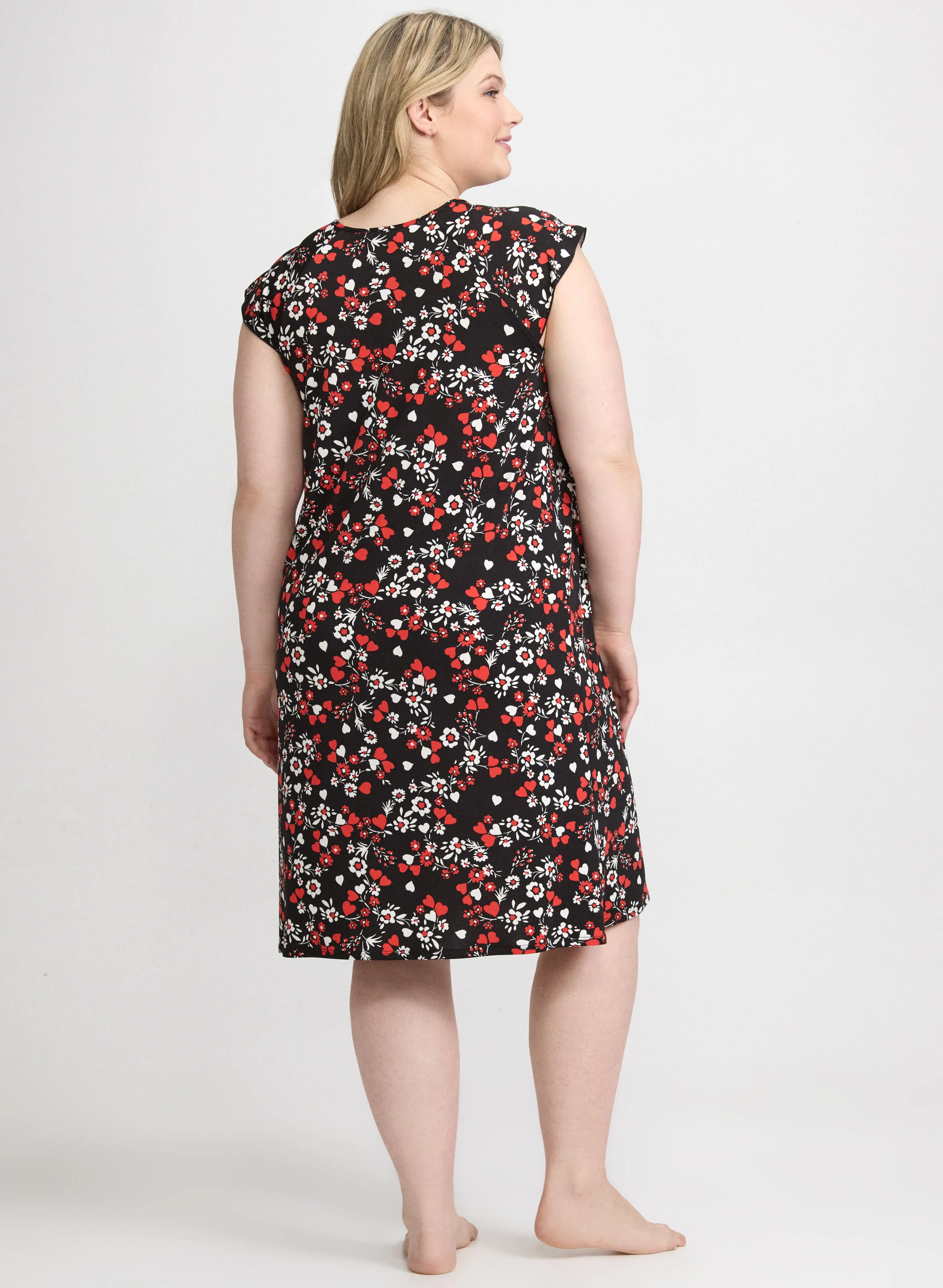 Floral & Heart Print Nightgown sold by Laura product image thumbnail 4