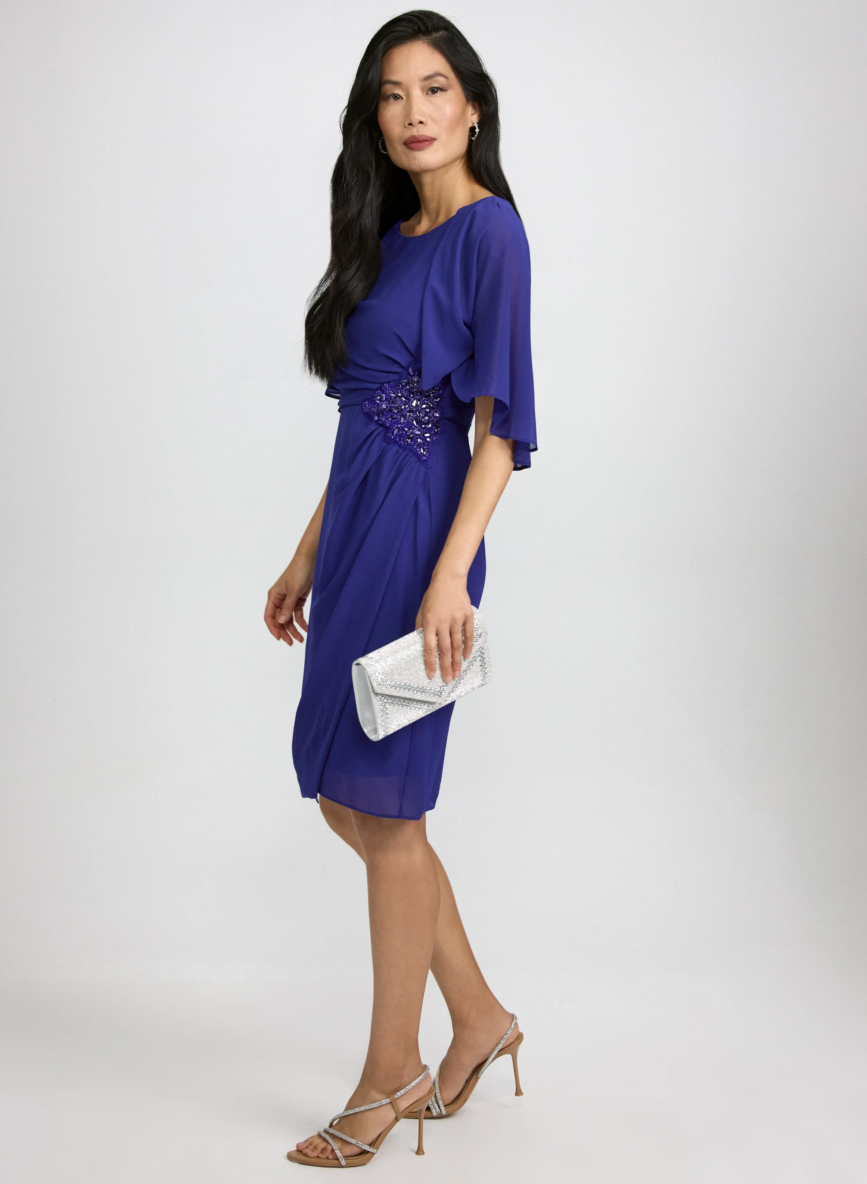 Chiffon Capelet Dress sold by Laura product image thumbnail 3