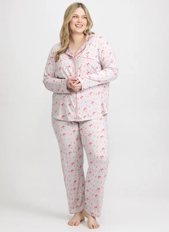 Bow Print Pyjama Set sold by Laura