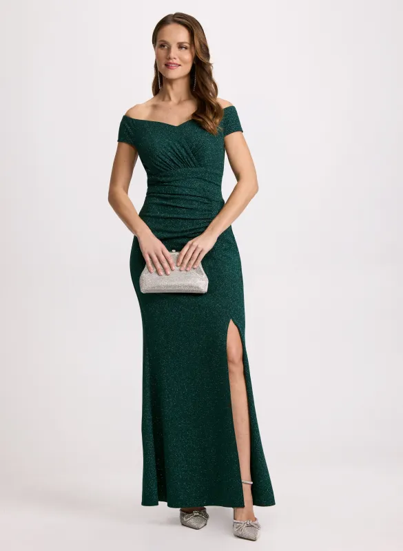 Glitter Knit Off-Shoulder Dress sold by Laura