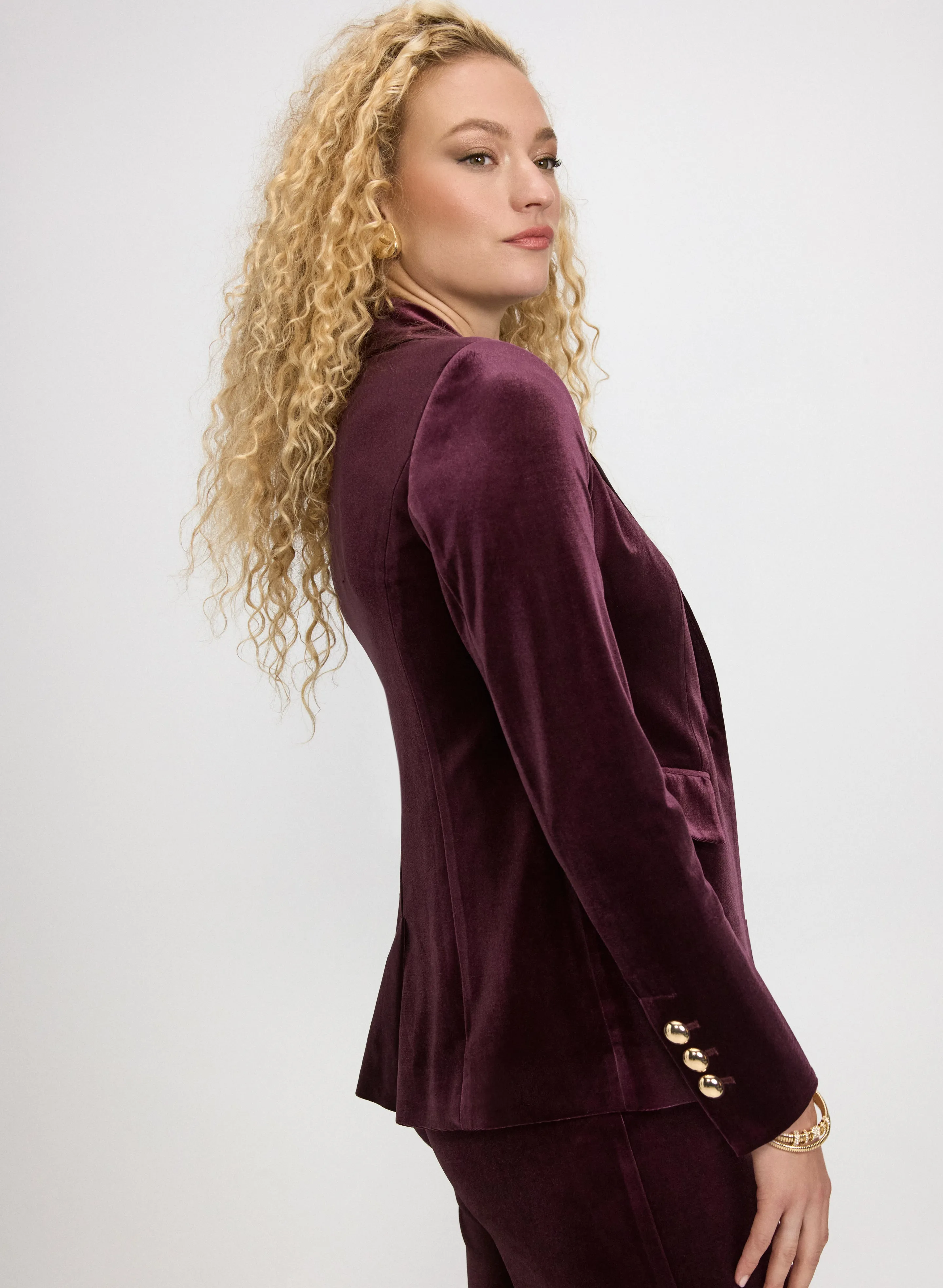 Notched Lapel Velvet Blazer sold by Laura product image thumbnail 2