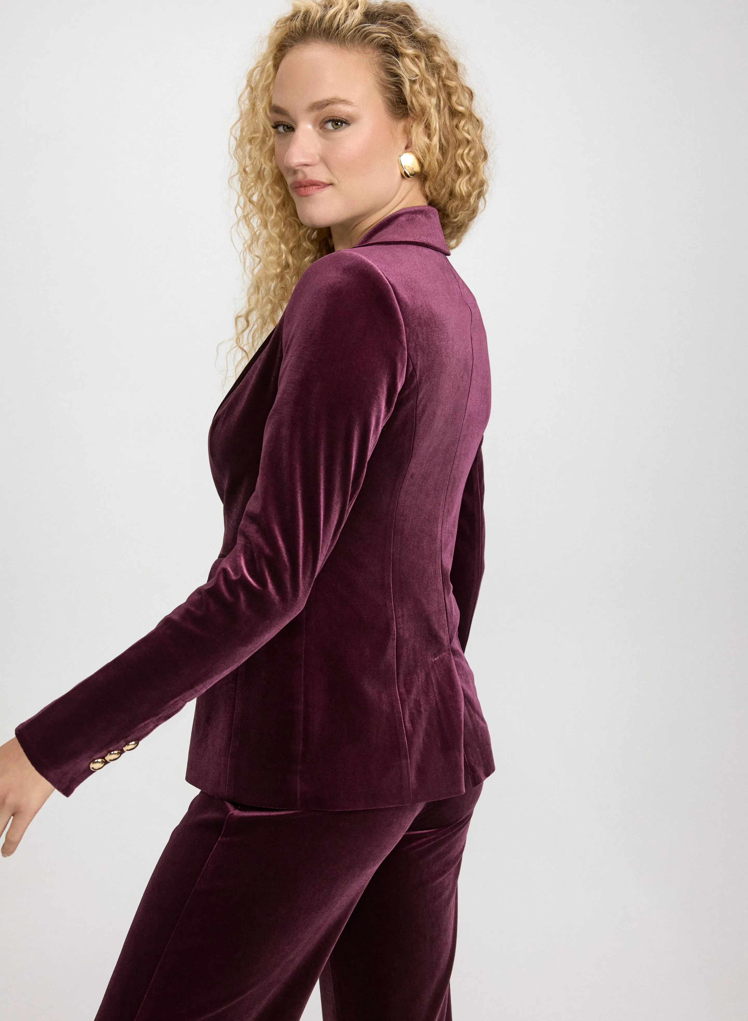 Notched Lapel Velvet Blazer sold by Laura product image thumbnail 3