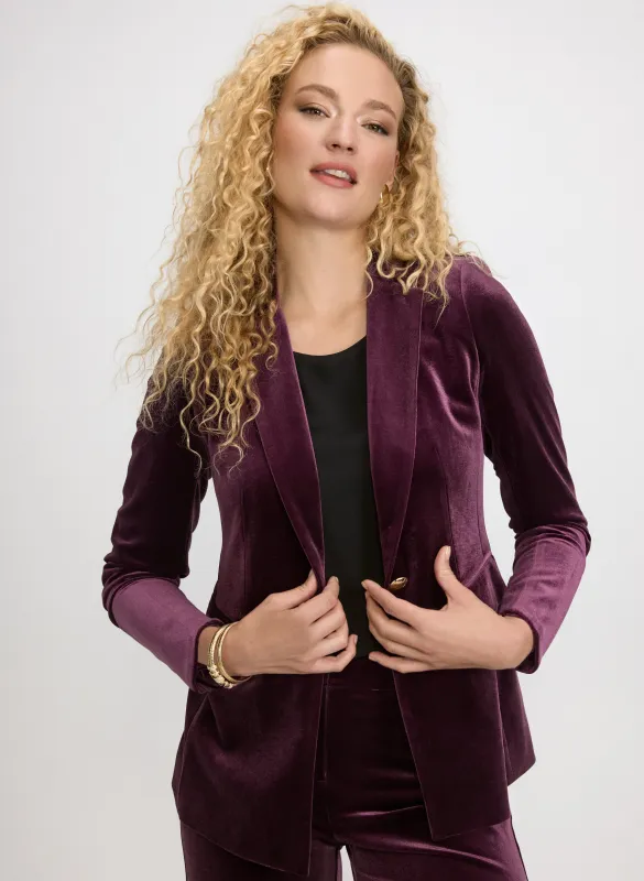 Notched Lapel Velvet Blazer sold by Laura