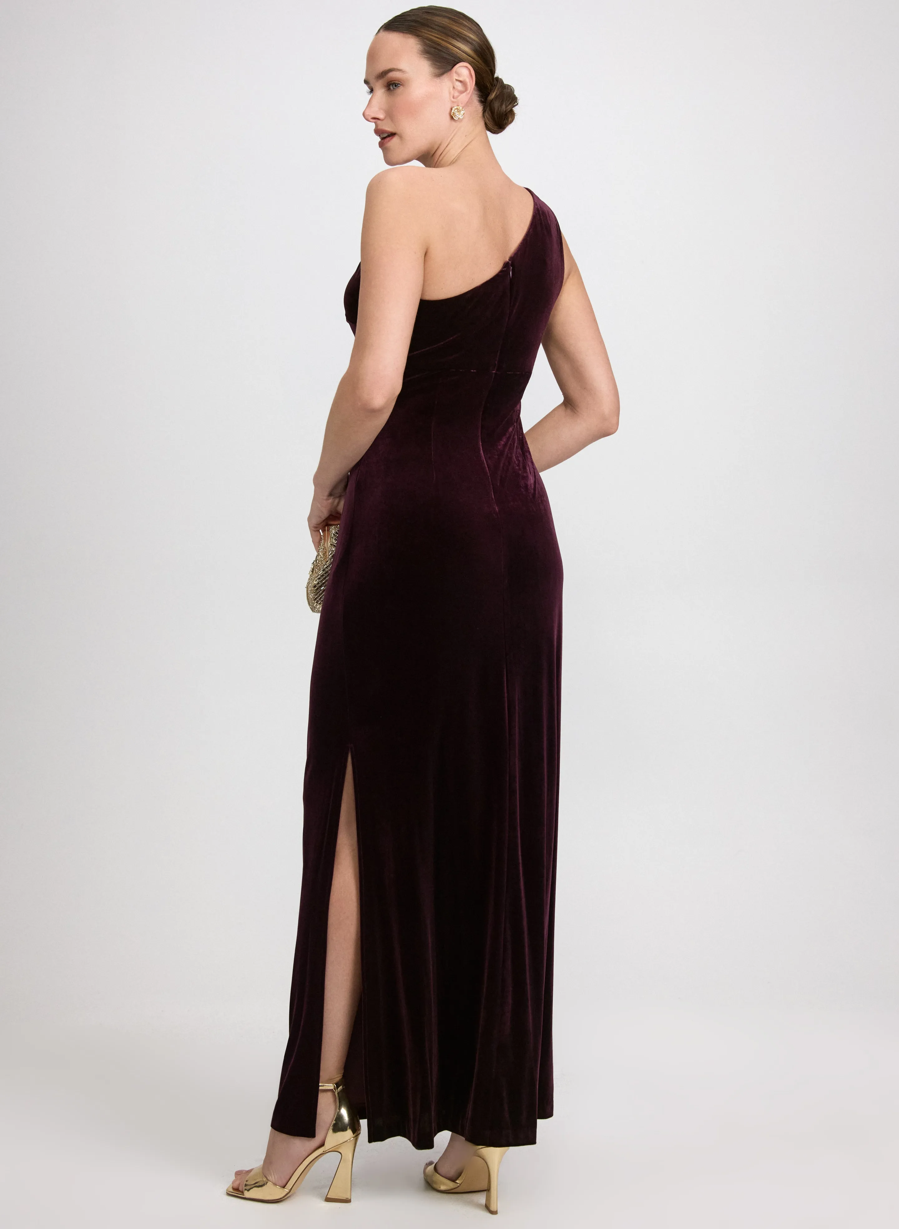 Velvet One-Shoulder Dress sold by Laura product image thumbnail 3