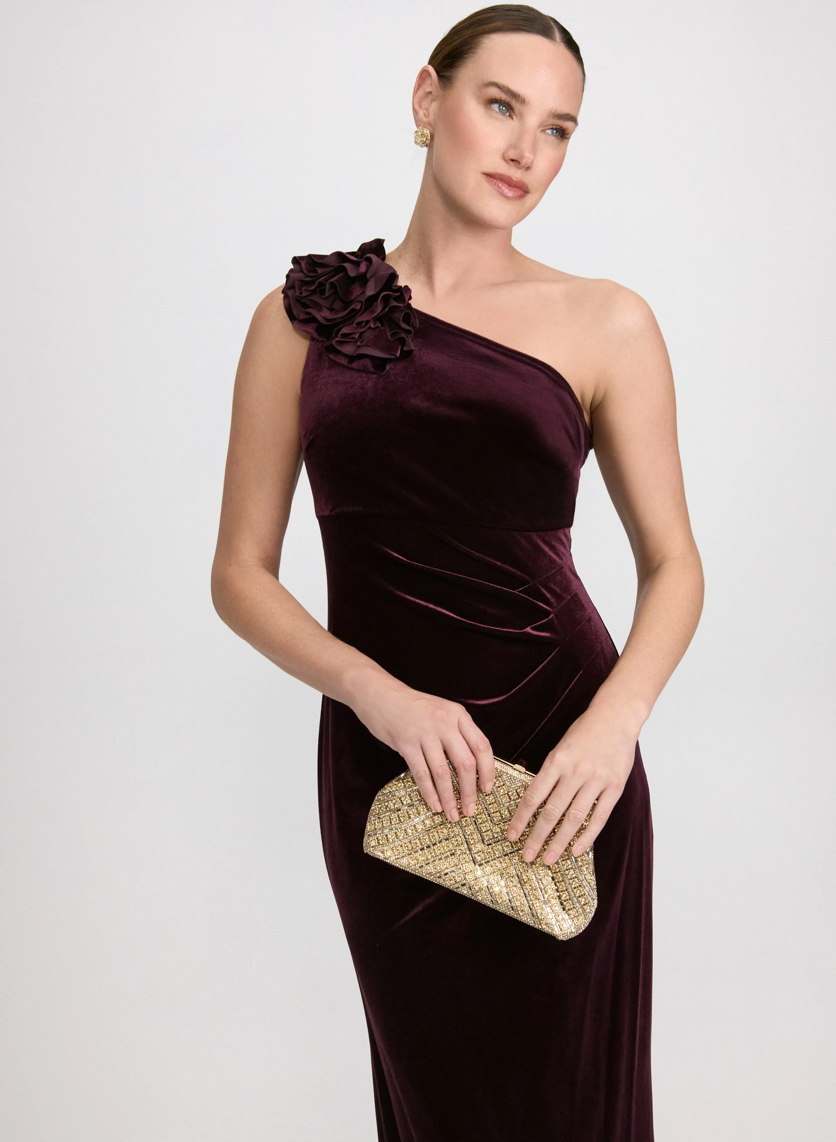 Velvet One-Shoulder Dress sold by Laura product image thumbnail 4