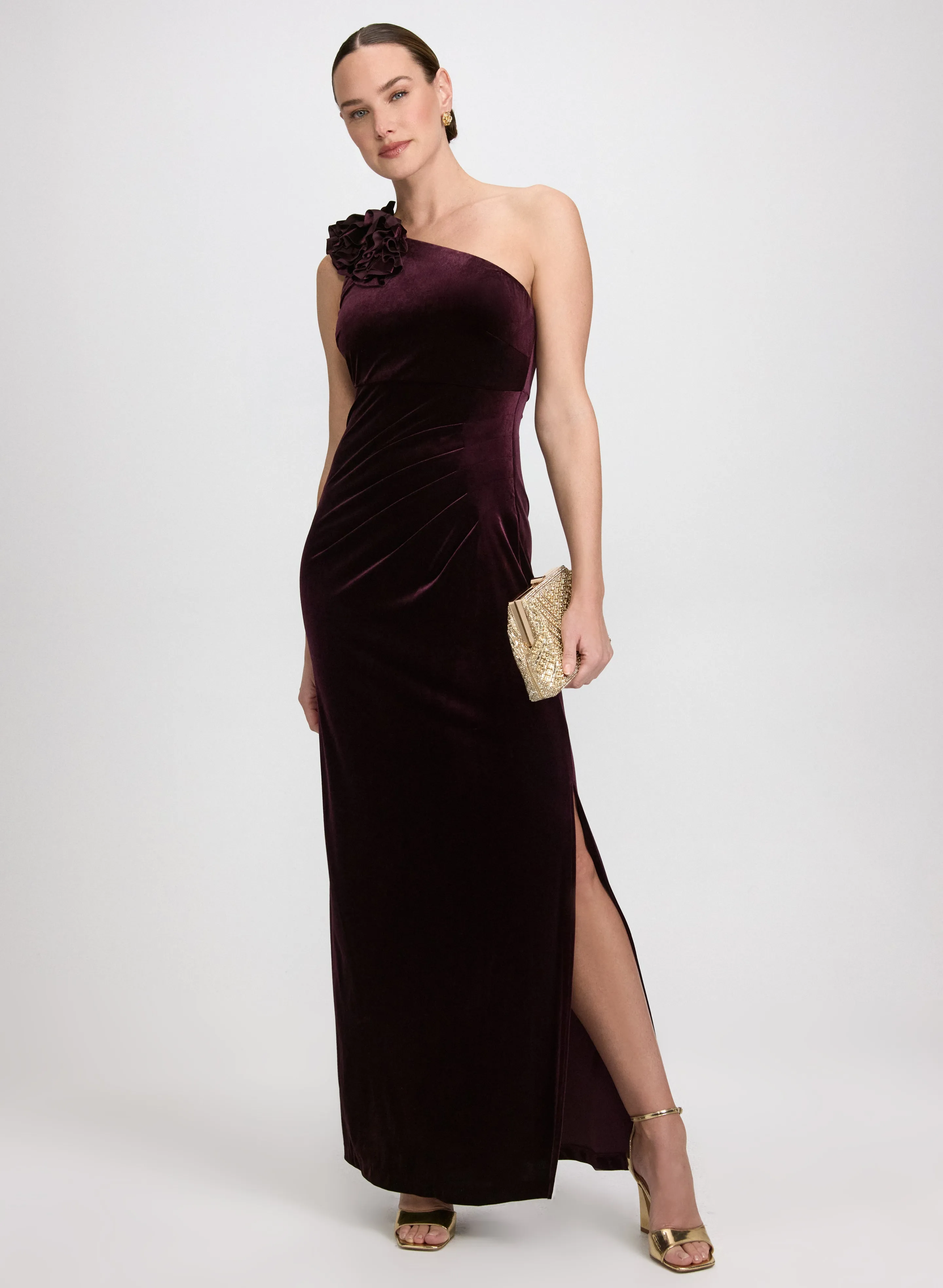 Velvet One-Shoulder Dress sold by Laura