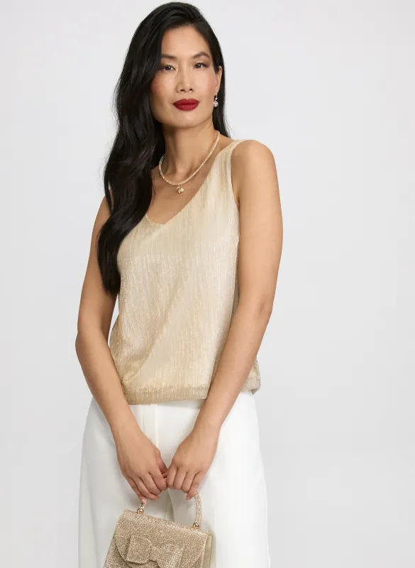 Sleeveless Metallic Top sold by Laura