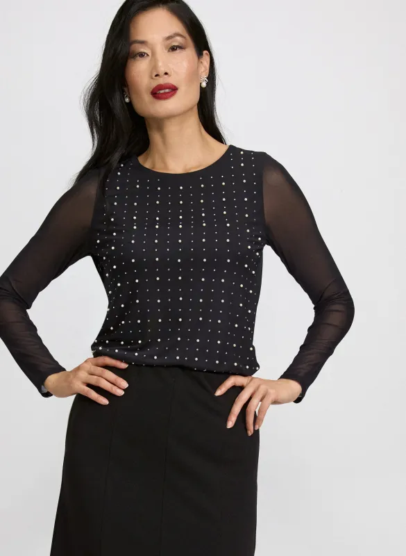 Embellished Mesh Top sold by Laura