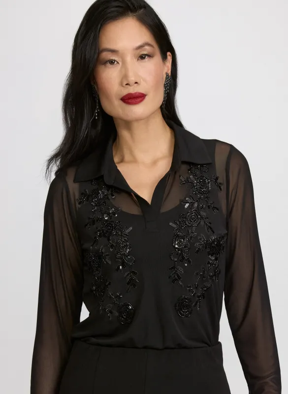 Sequin Embroidered Top sold by Laura