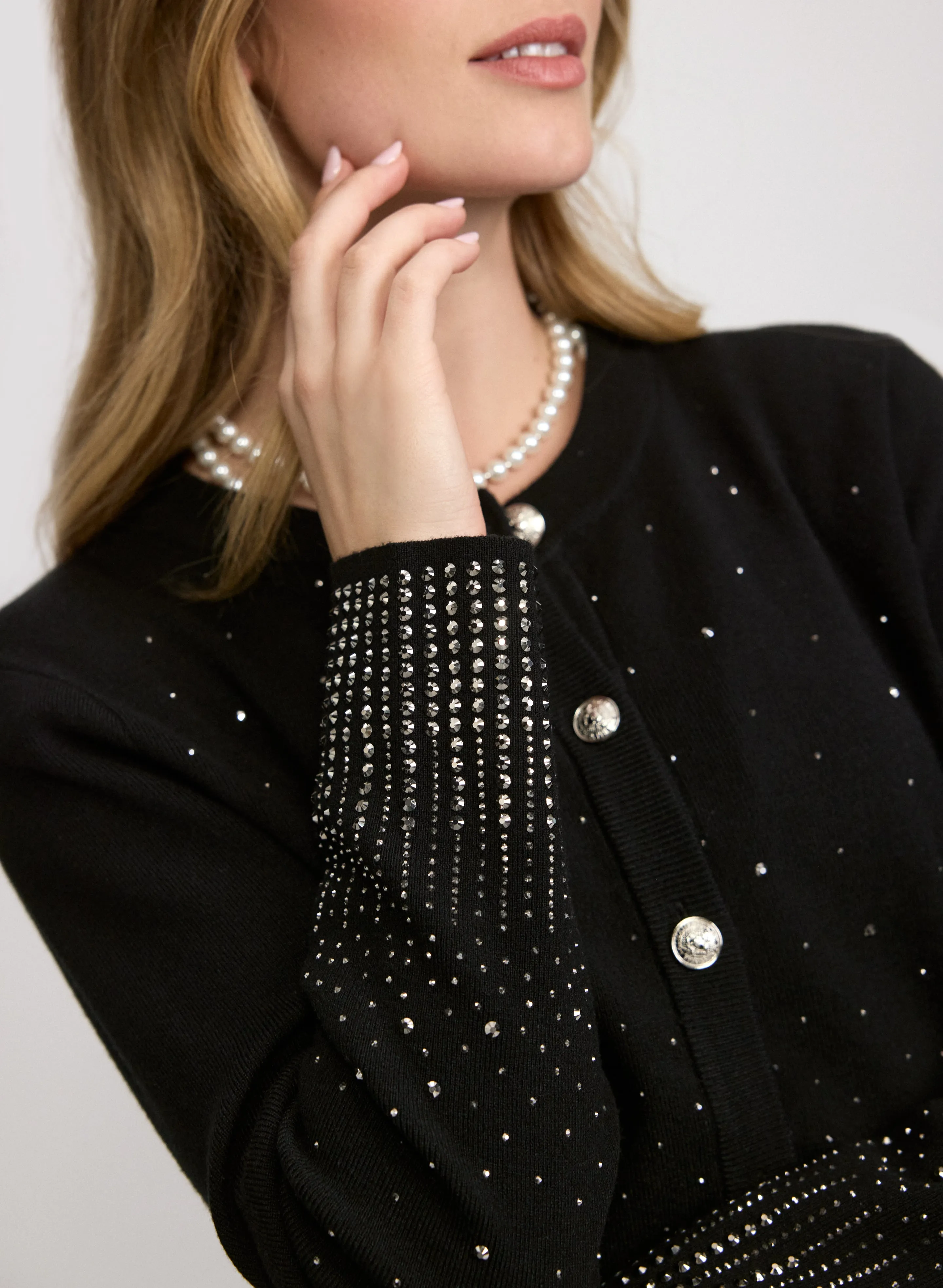 Gradient Rhinestone Embellished Cardigan sold by Laura product image thumbnail 5