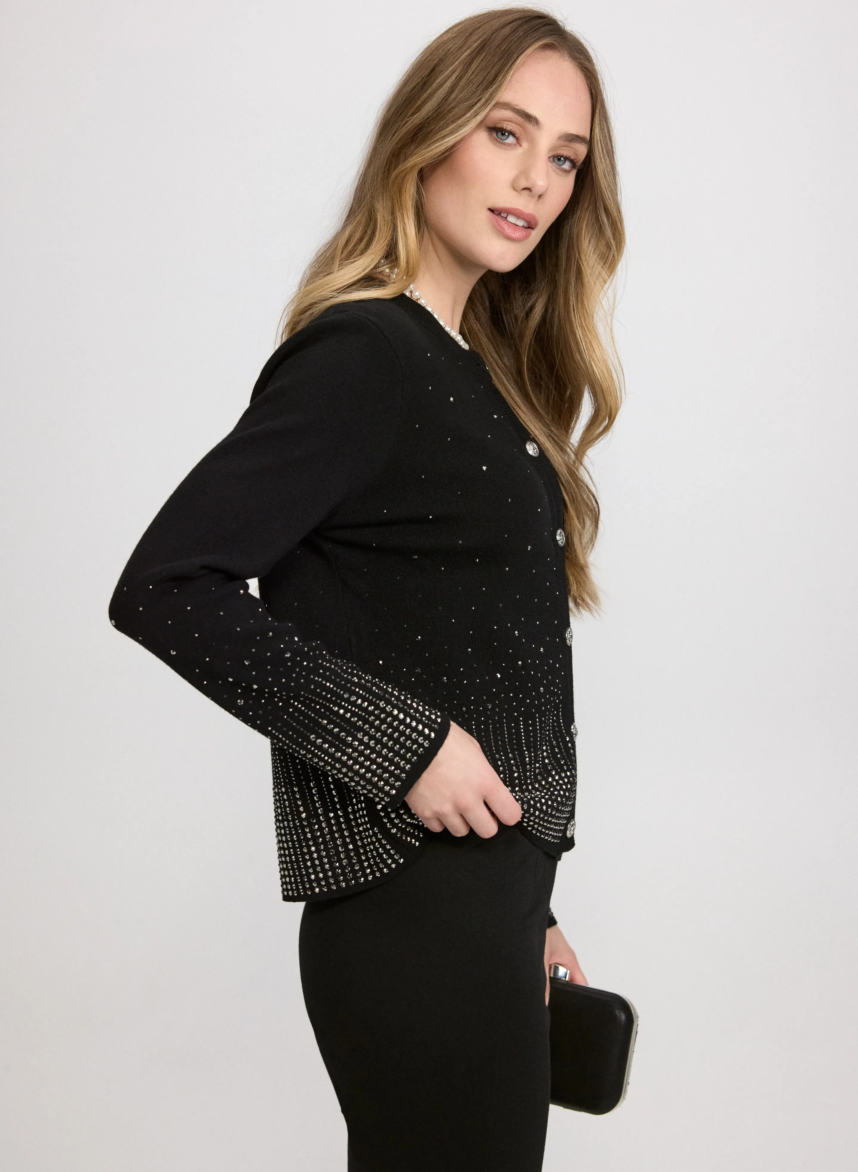 Gradient Rhinestone Embellished Cardigan sold by Laura product image thumbnail 2