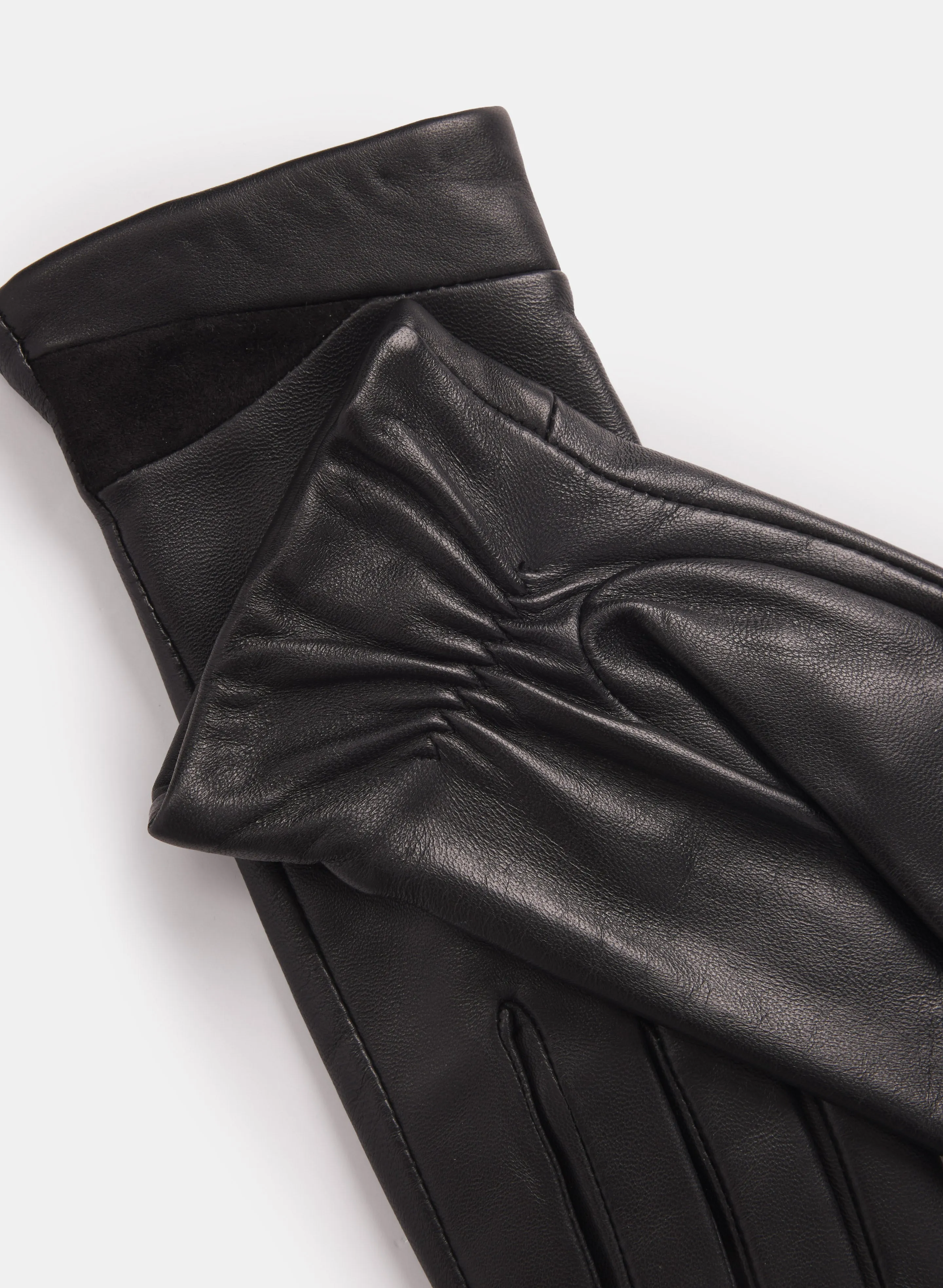 Suede Trim Leather Gloves sold by Laura product image thumbnail 2