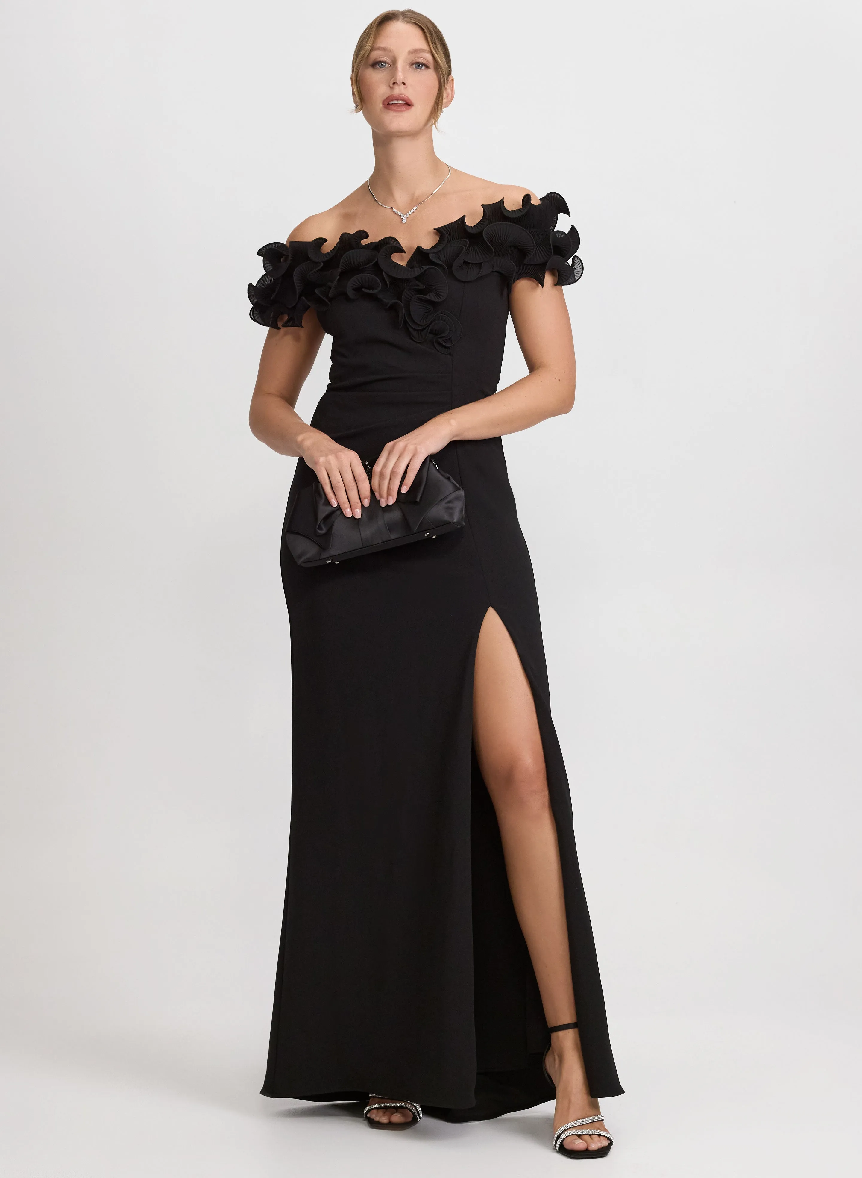 Ruffle Off-The-Shoulder Dress sold by Laura