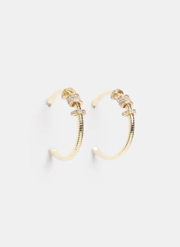 Crystal Rondelle Hoop Earrings sold by Laura