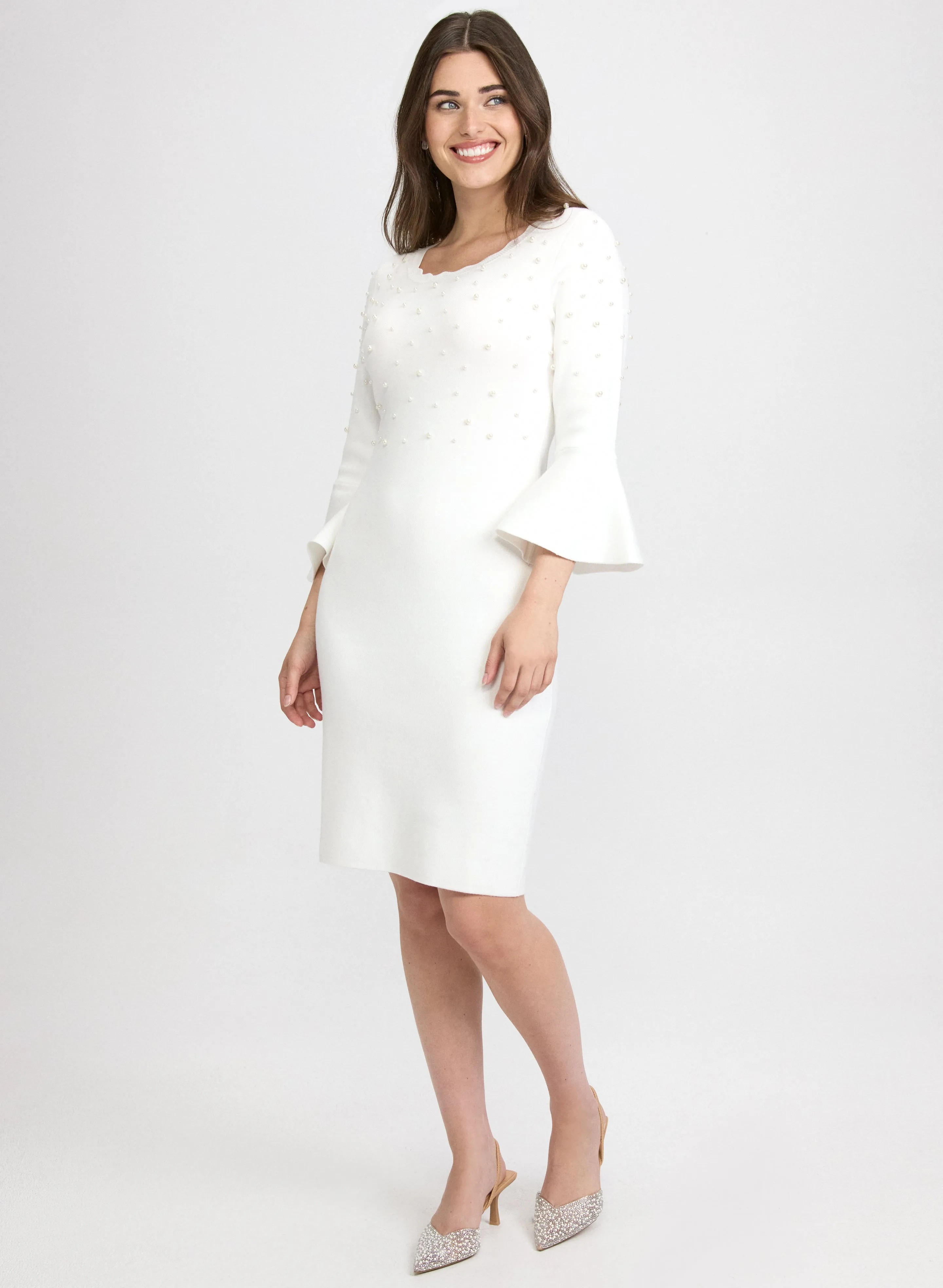 Pearl Embellished Sweater Dress sold by Laura product image thumbnail 4
