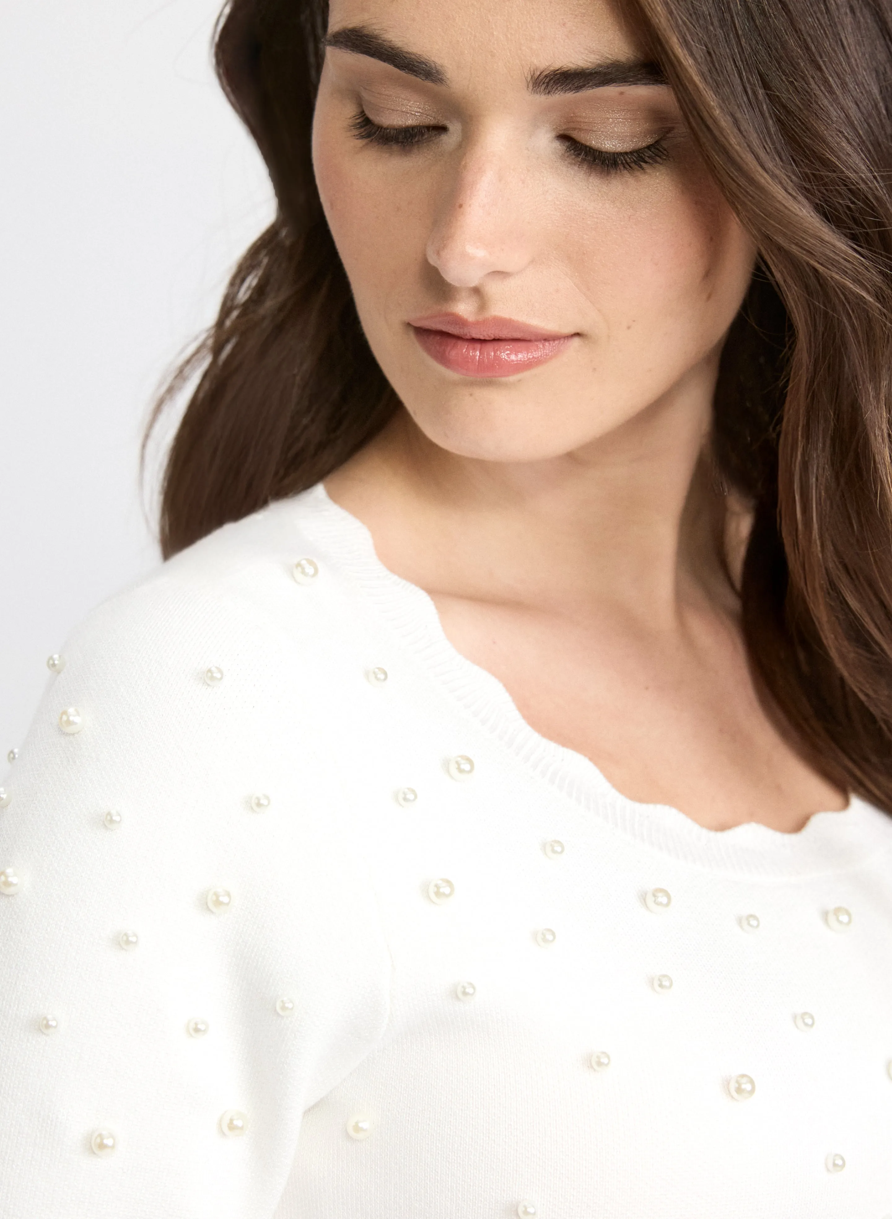 Pearl Embellished Sweater Dress sold by Laura product image thumbnail 5