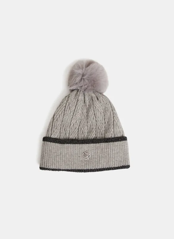 Faux Fur Pompom Hat sold by Laura
