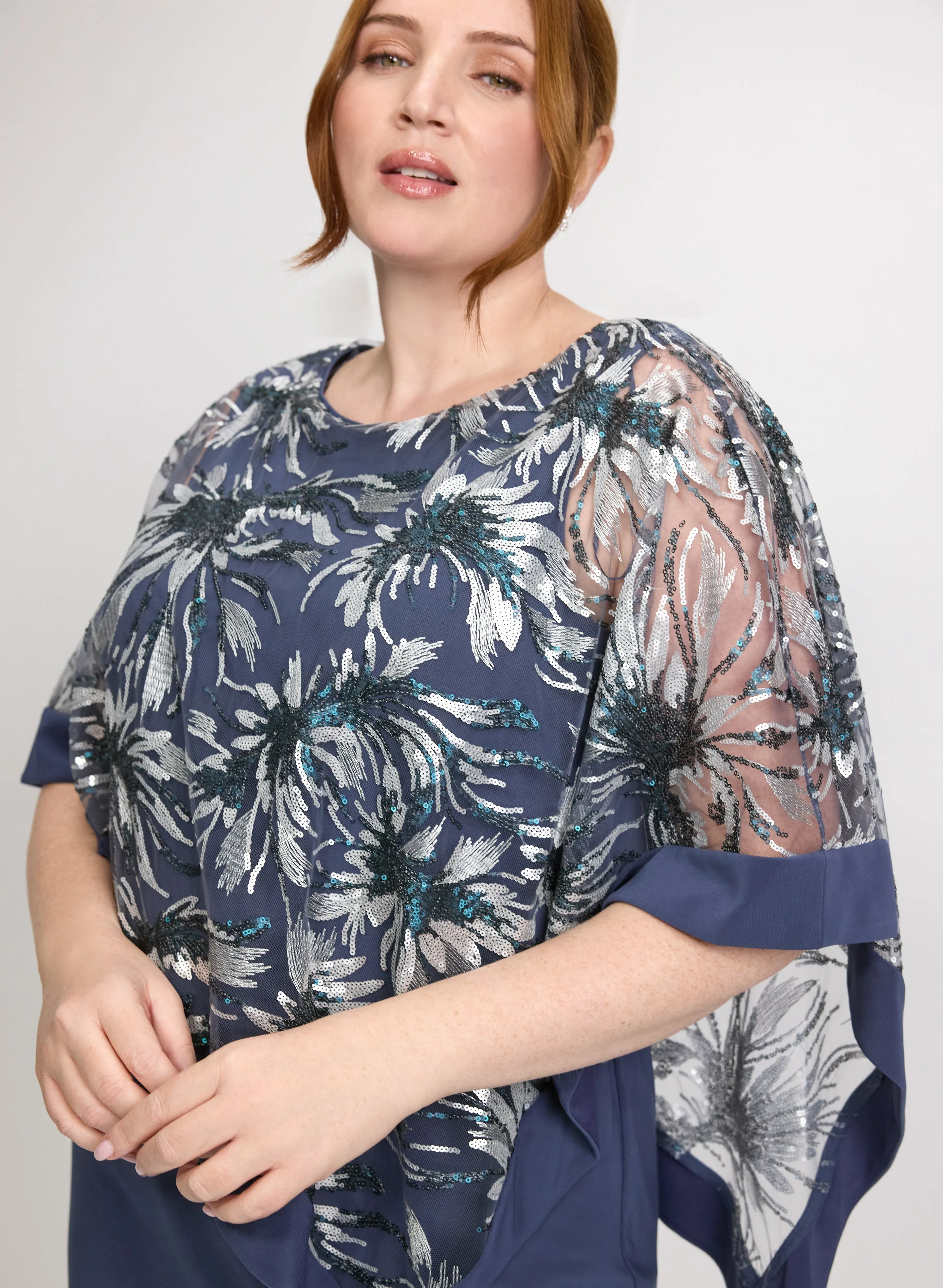 Floral Capelet Overlay Dress sold by Laura product image thumbnail 5