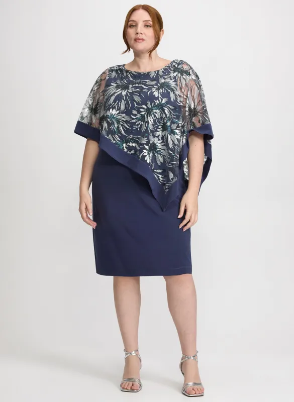 Floral Capelet Overlay Dress sold by Laura