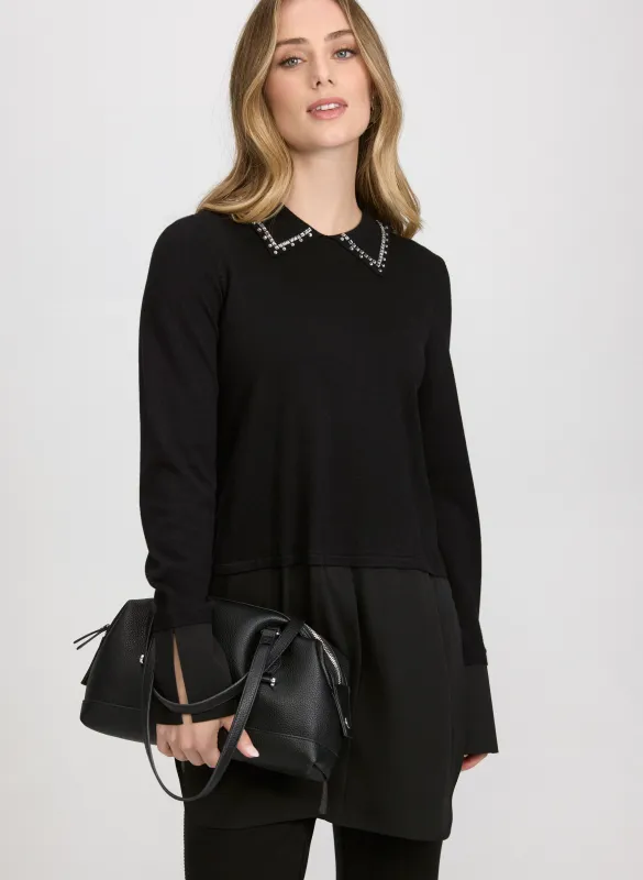 Embellished Layered Sweater sold by Laura