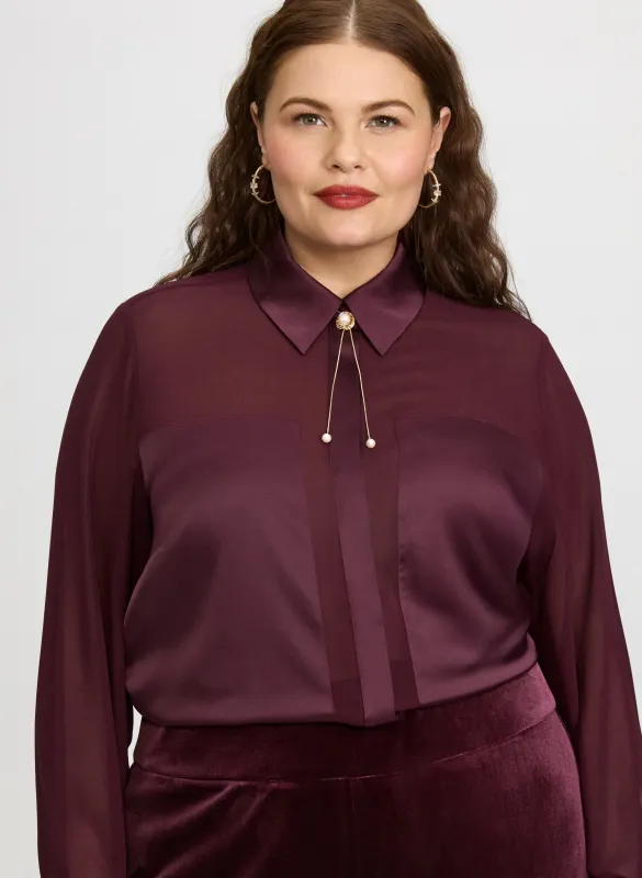 Satin & Chiffon Blouse sold by Laura