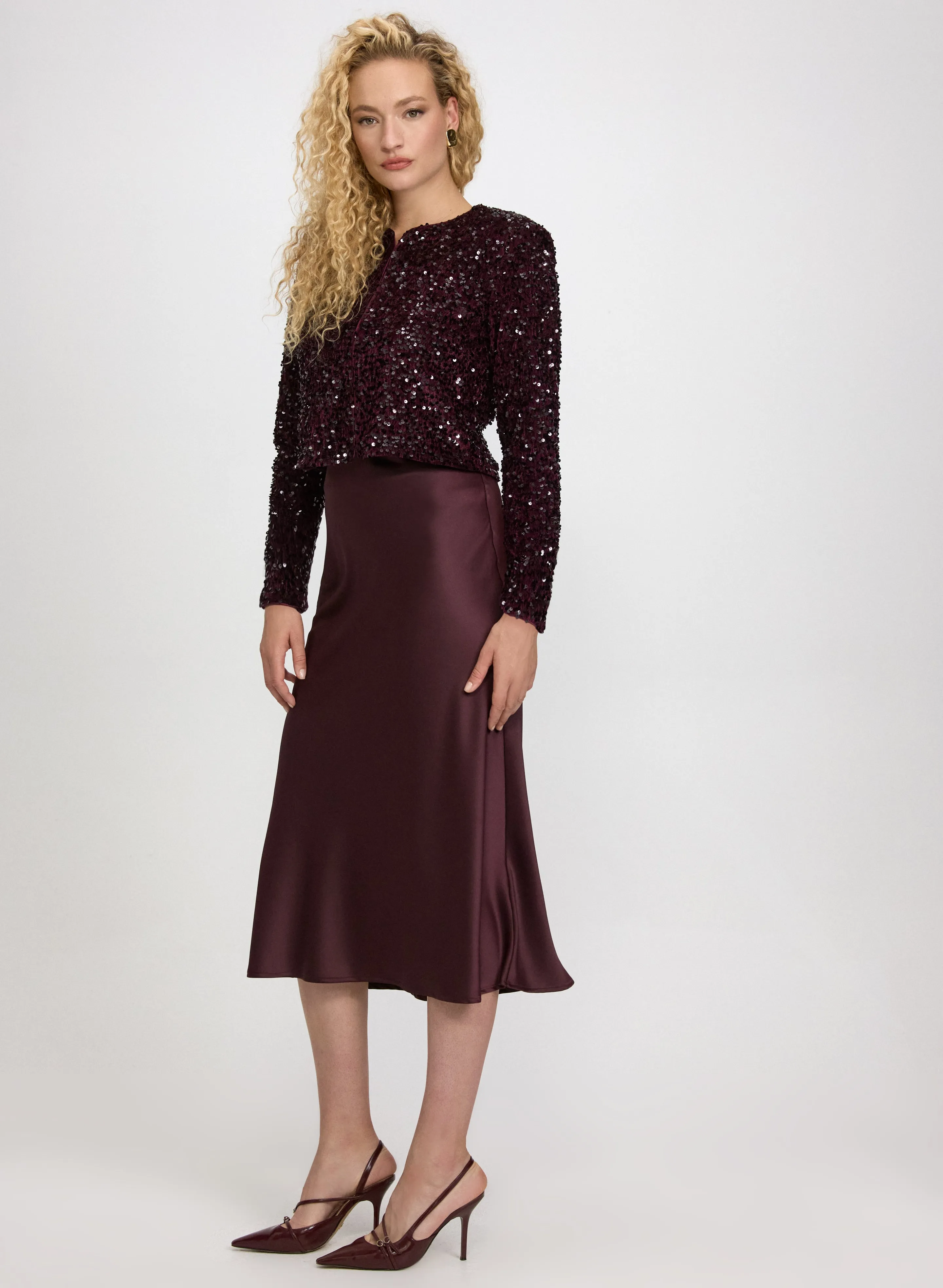 Satin Bias Cut Skirt sold by Laura product image thumbnail 5