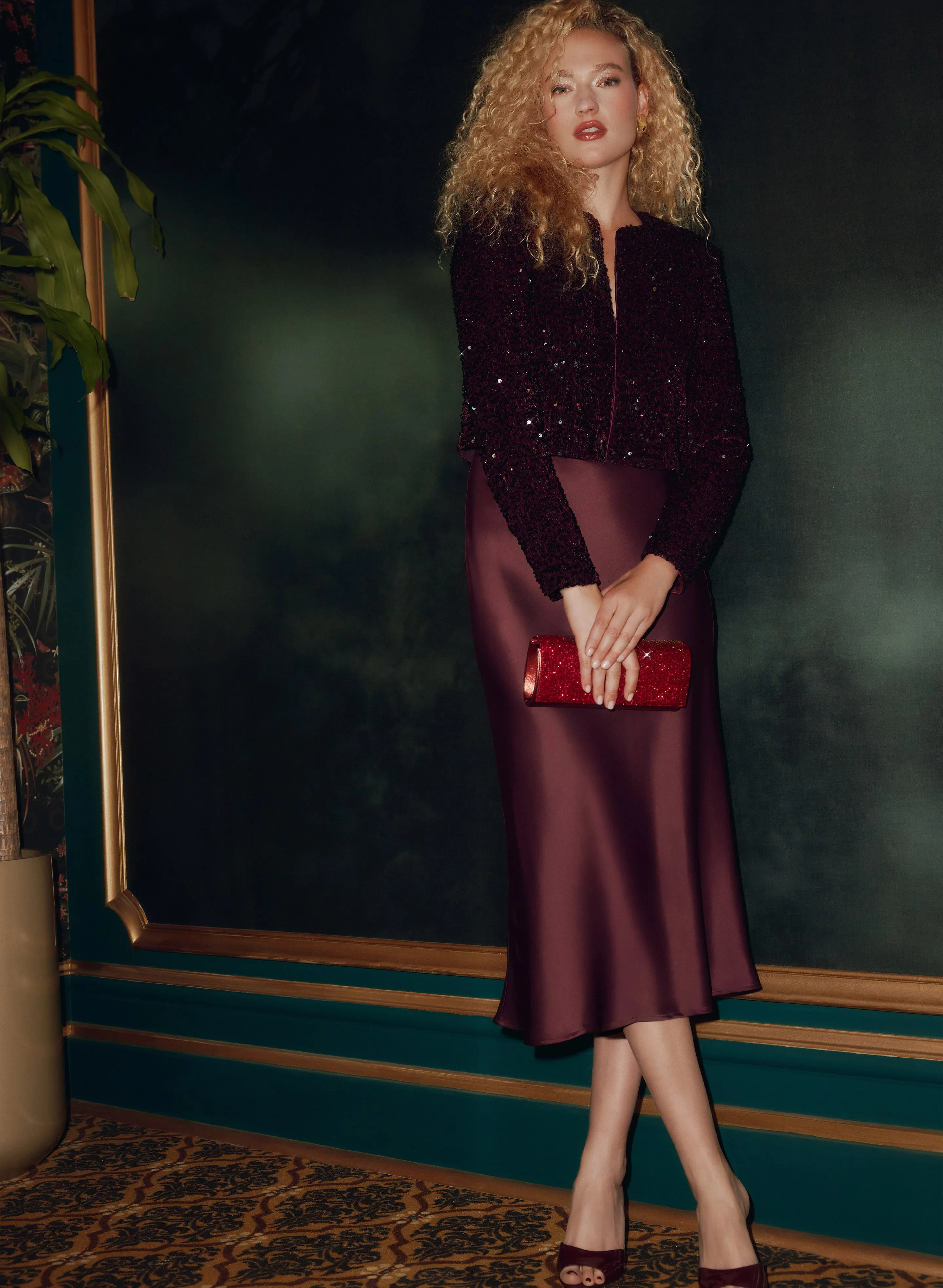 Satin Bias Cut Skirt sold by Laura product image thumbnail 3