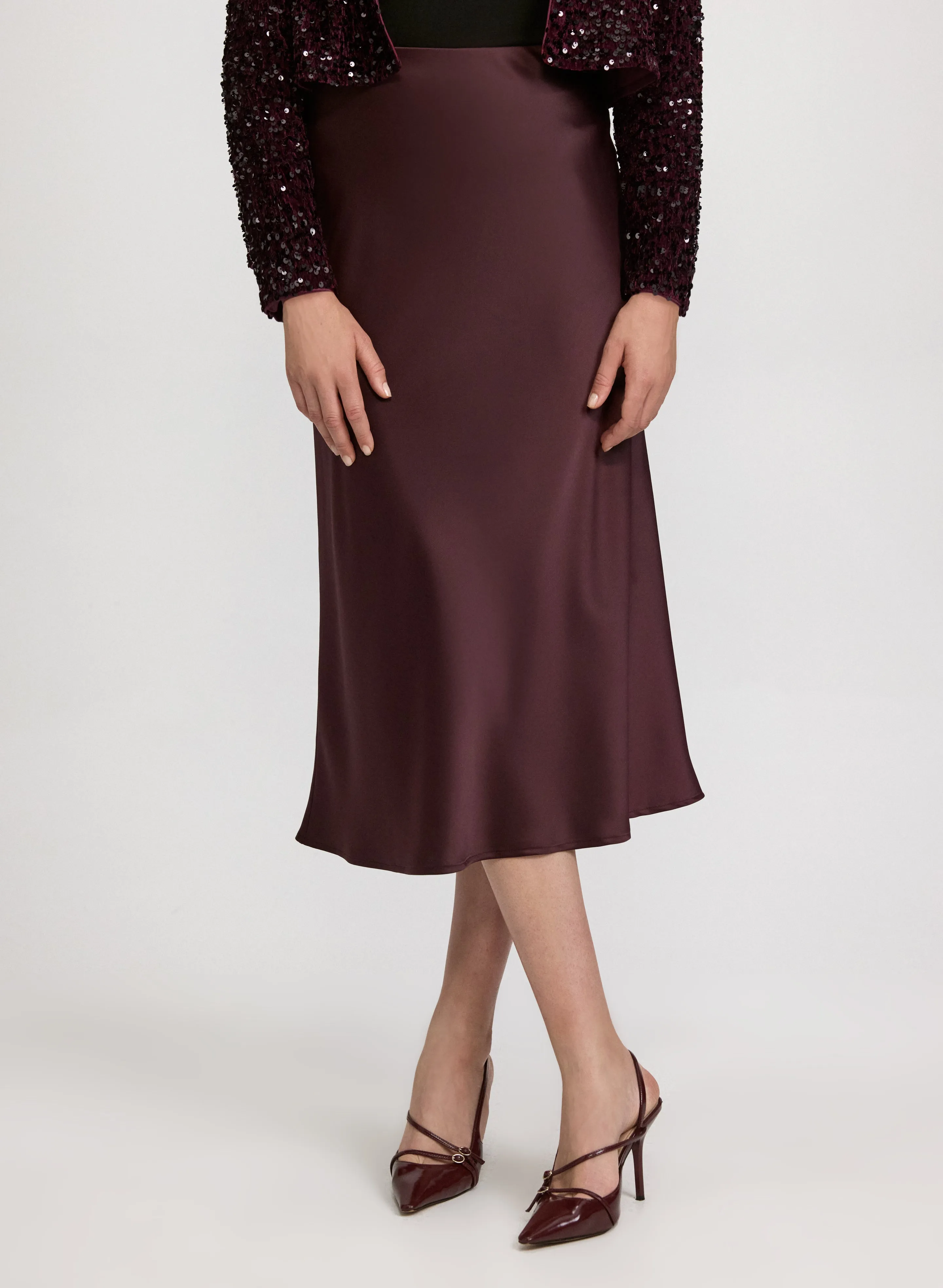 Satin Bias Cut Skirt sold by Laura