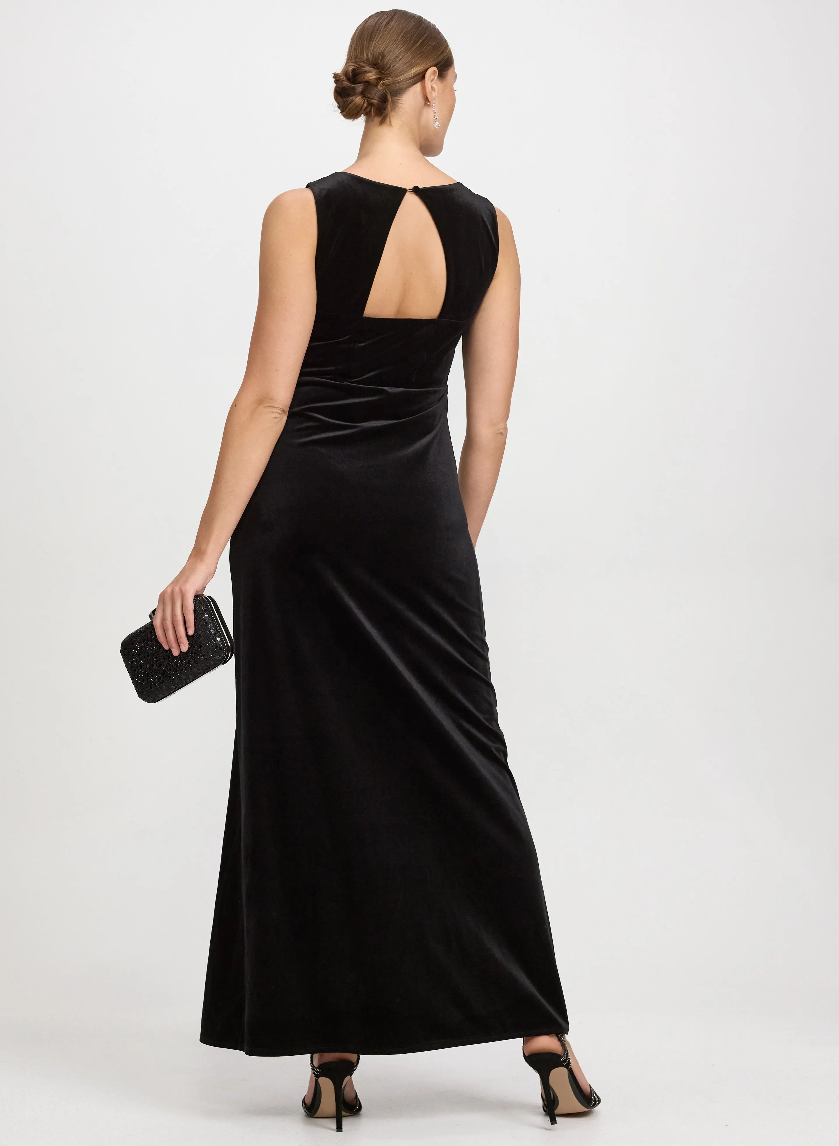 Velvet Open Back Dress sold by Laura product image thumbnail 4
