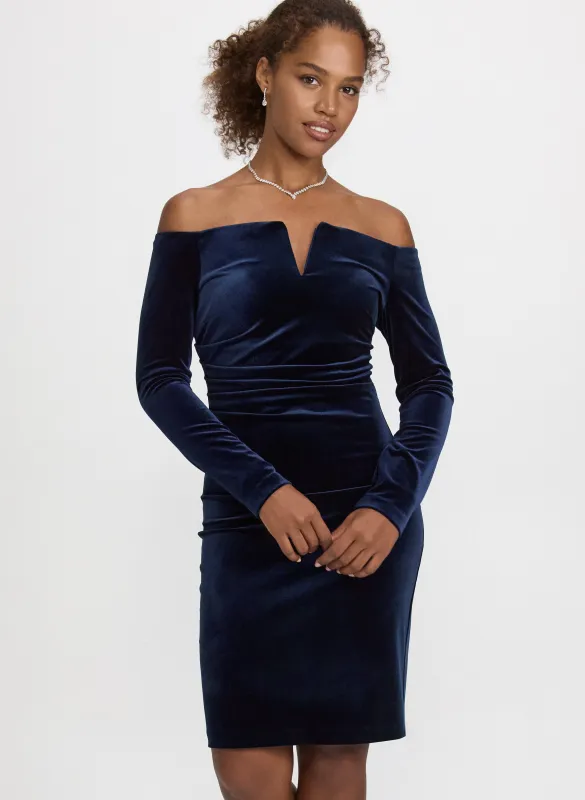 Off-the-Shoulder Velvet Dress sold by Laura
