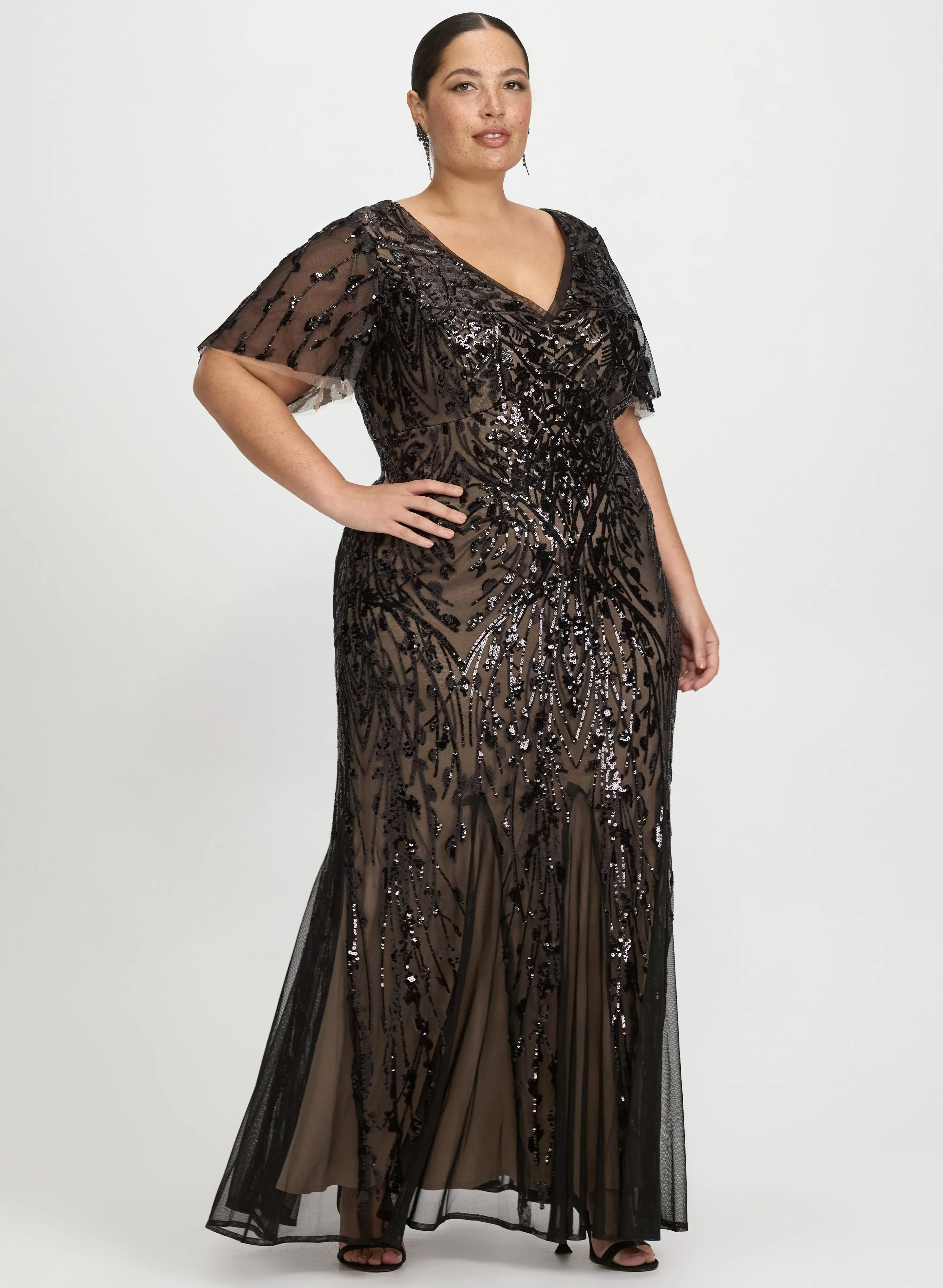 Sequin Embellished Floral Dress sold by Laura