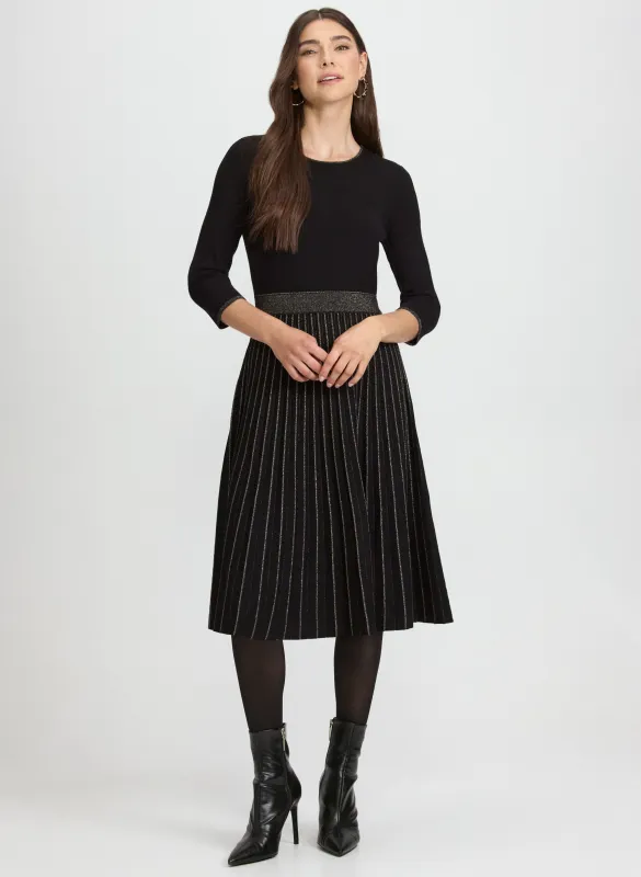 Pleated Metallic Dress sold by Laura