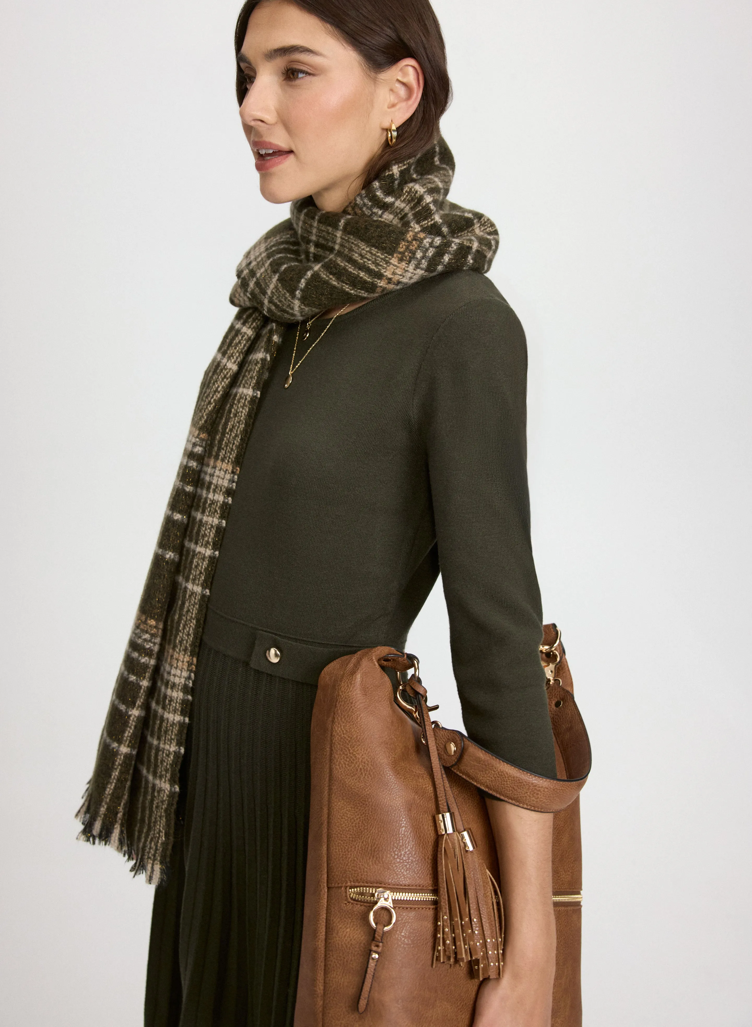 Pleated Fit & Flare Dress sold by Laura product image thumbnail 5