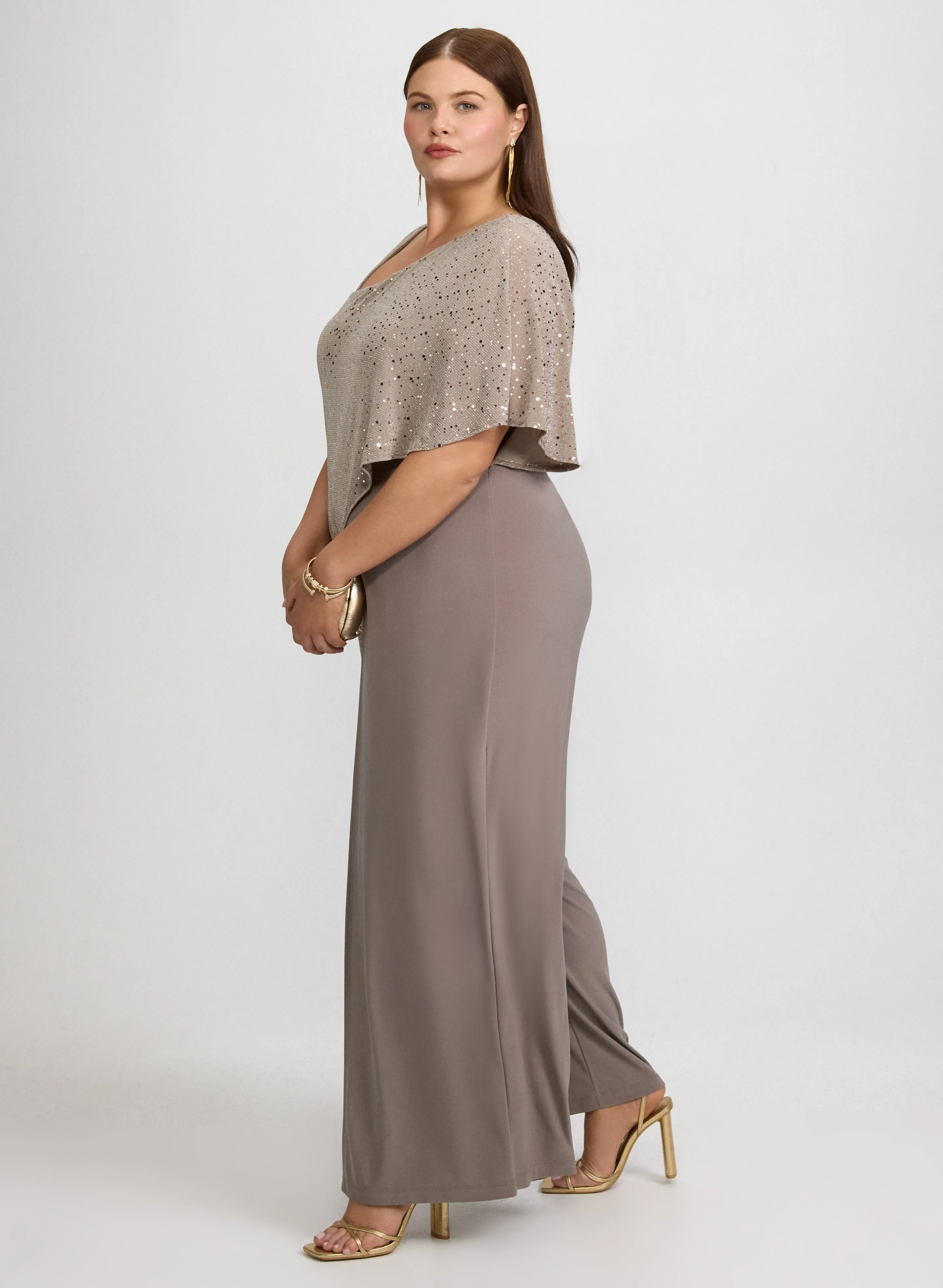 Metallic Capelet Jumpsuit sold by Laura product image thumbnail 2