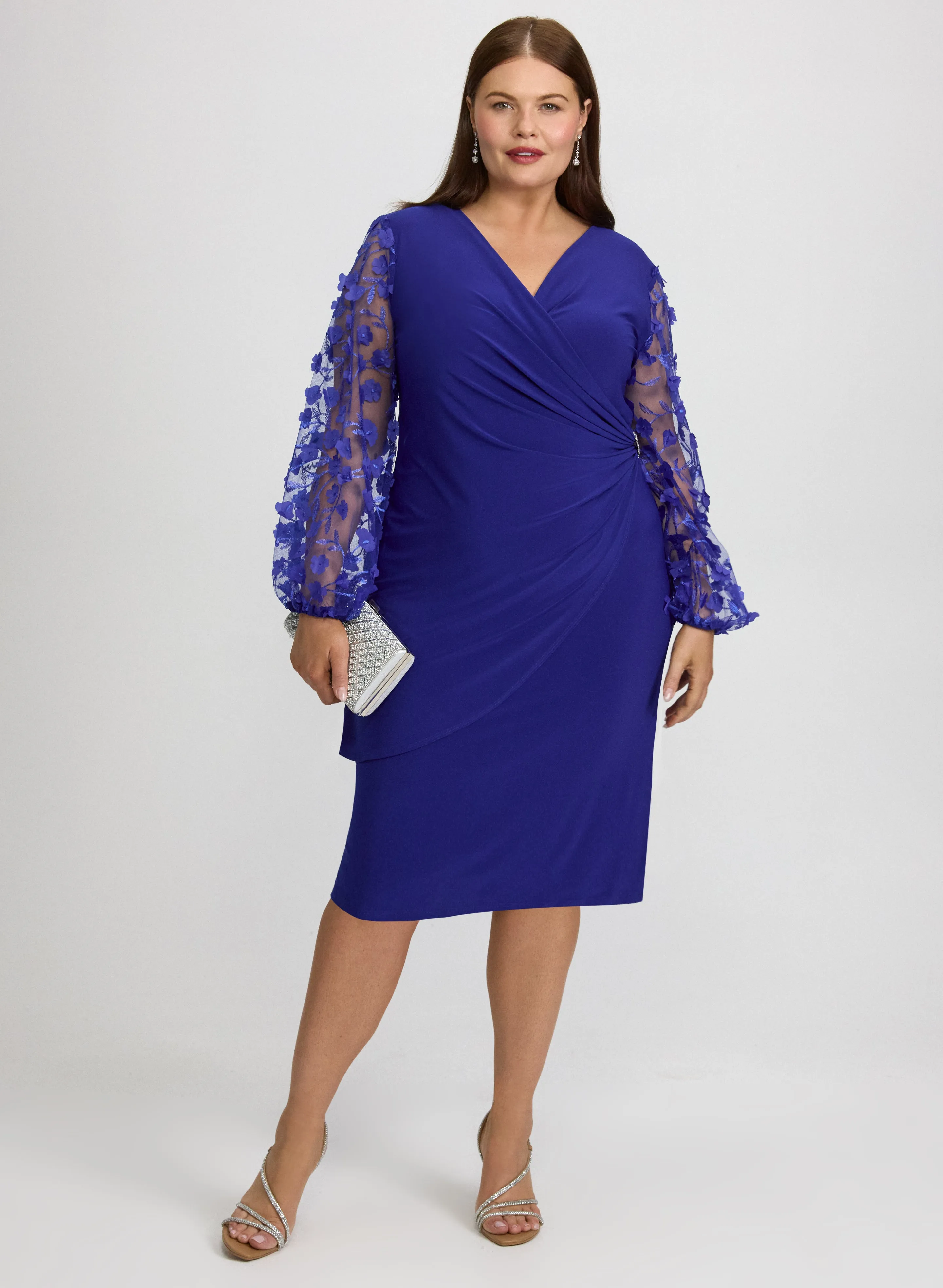 Floral Applique Sleeve Dress sold by Laura product image thumbnail 4