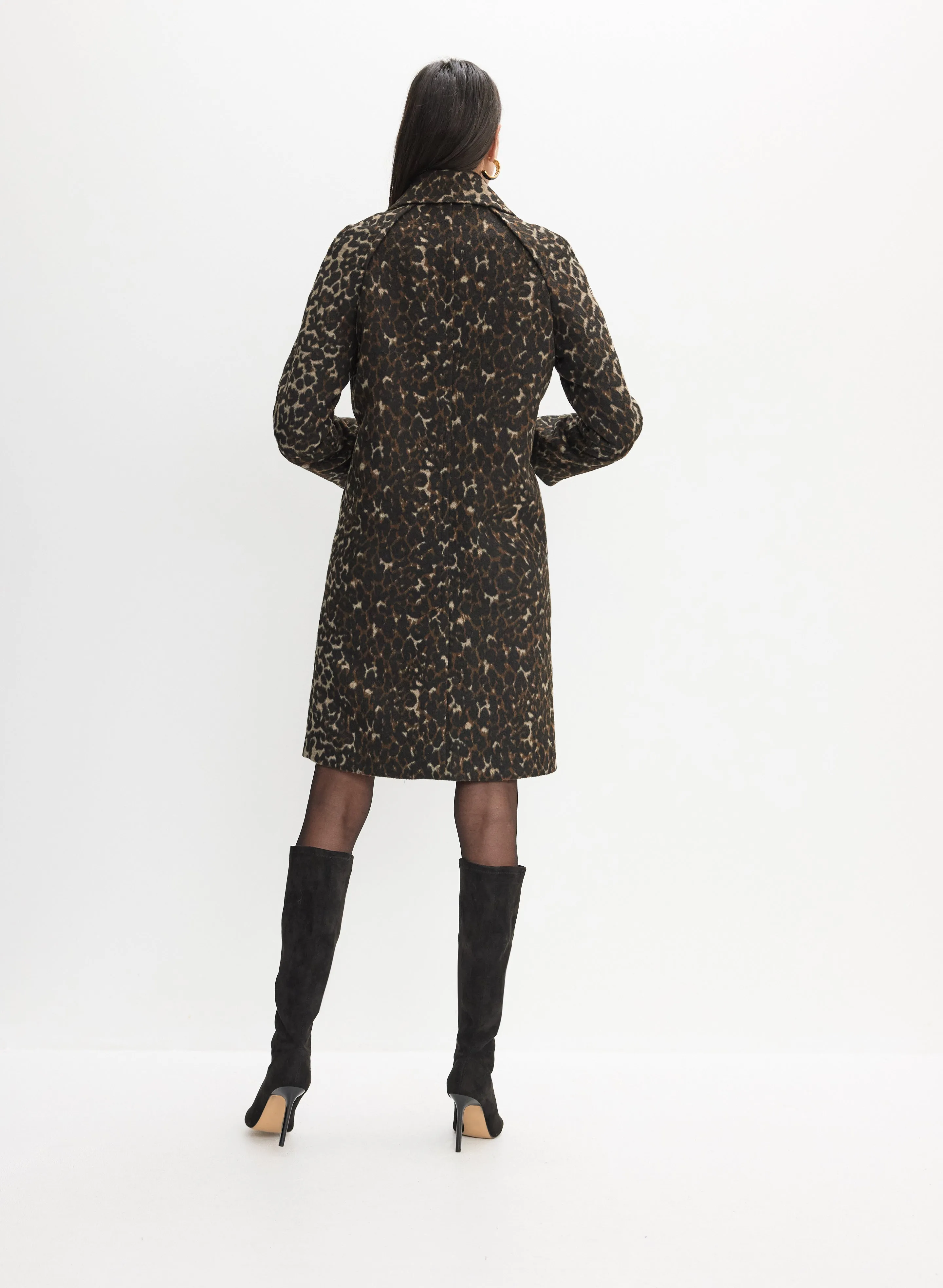 Leopard Print Wool-Blend Coat sold by Laura product image thumbnail 5