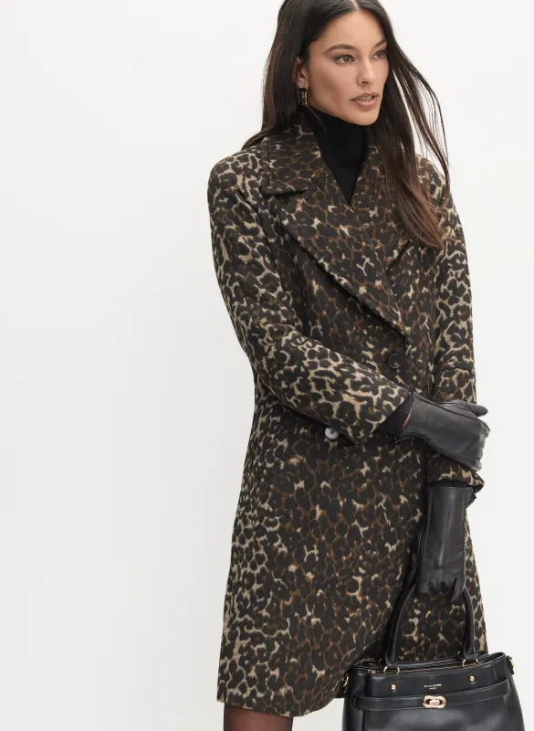 Leopard Print Wool-Blend Coat sold by Laura