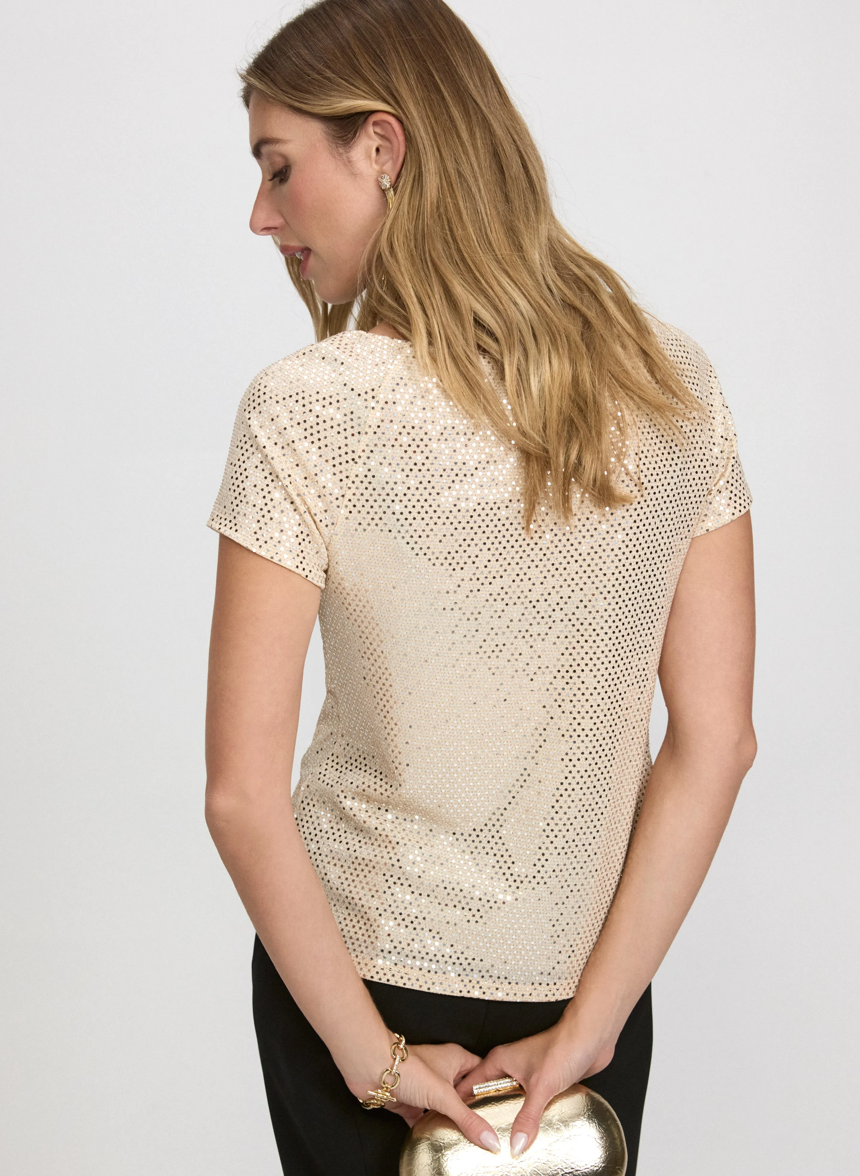 Metallic Short Sleeve Top sold by Laura product image thumbnail 4