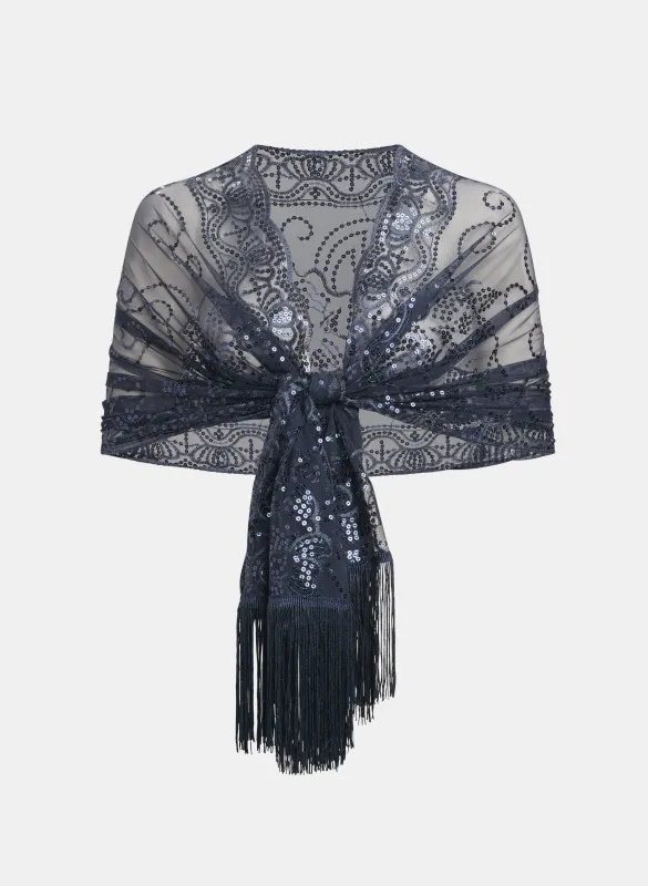 Mesh & Sequin Shawl sold by Laura