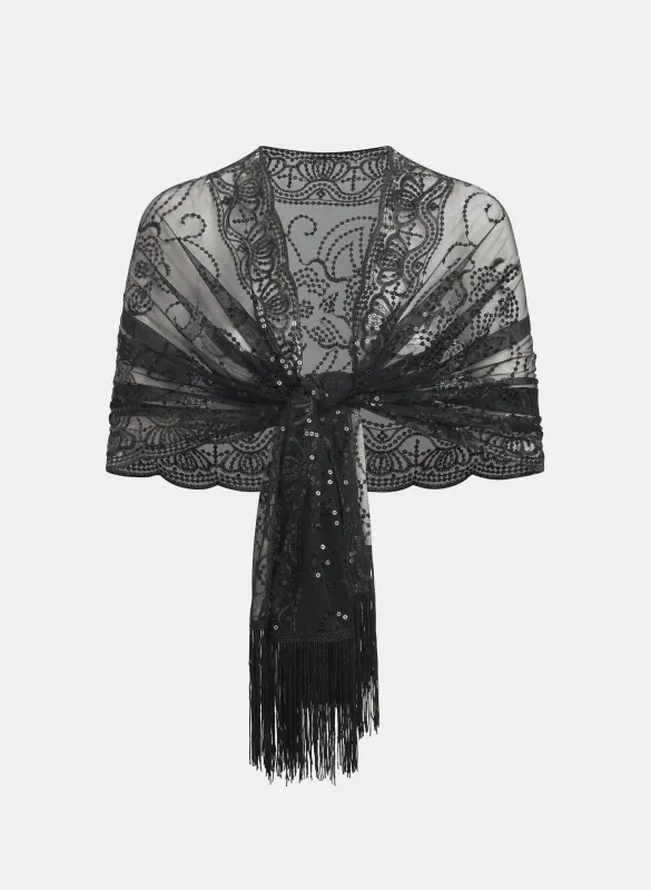 Mesh & Sequin Shawl sold by Laura