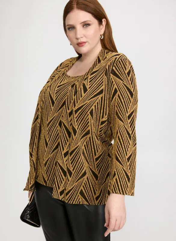 Metallic Jersey Illusion Top sold by Laura