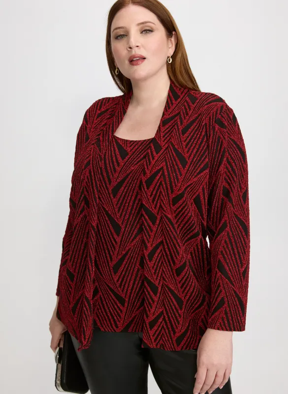 Metallic Jersey Illusion Top sold by Laura