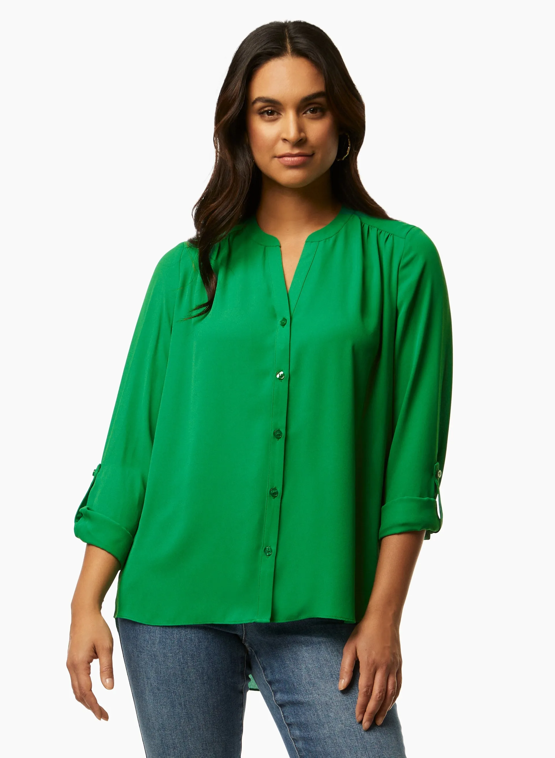 Roll-Up Sleeve Blouse sold by Laura