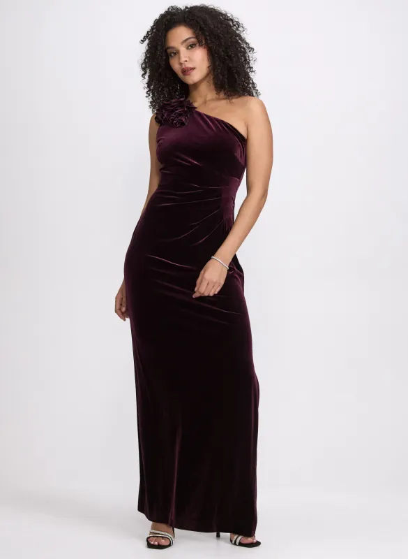 Velvet One-Shoulder Dress sold by Laura