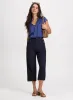 Smocked Polka Dot Blouse & Wide Leg Linen-Blend Capris sold by Laura